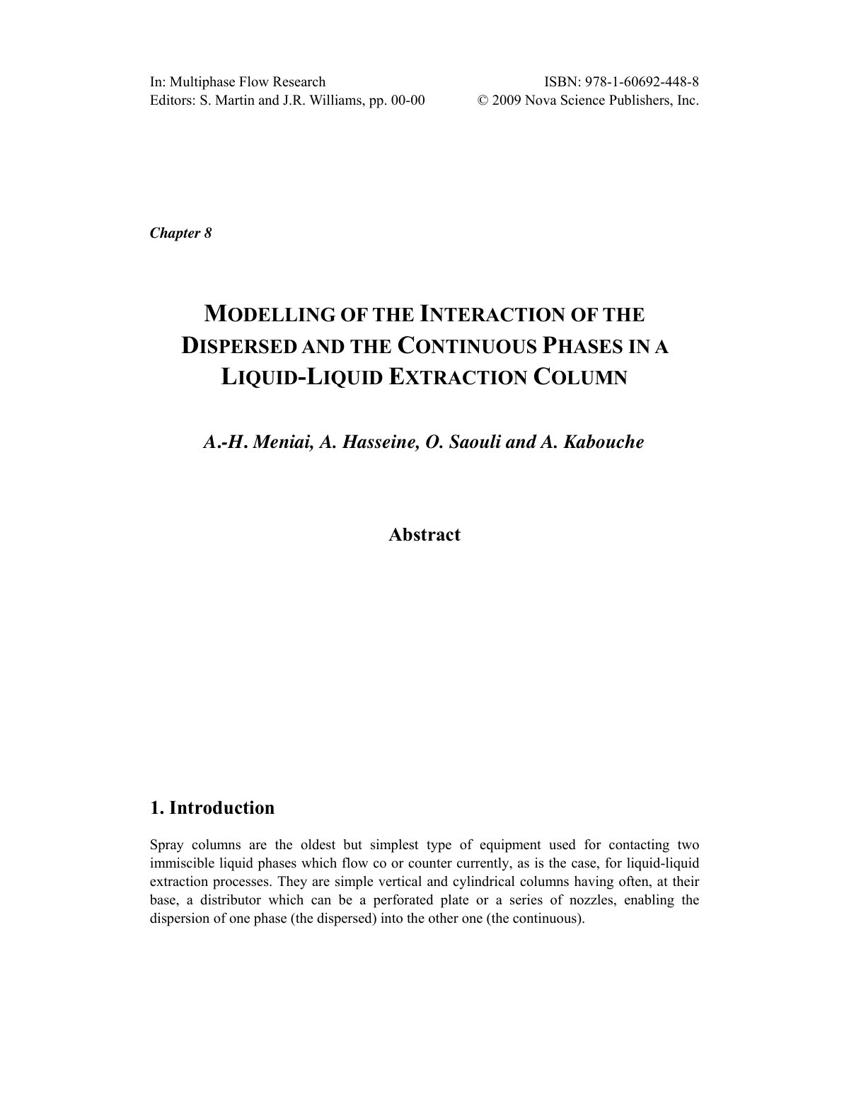 First page of Modelling of the Interaction of the Disp