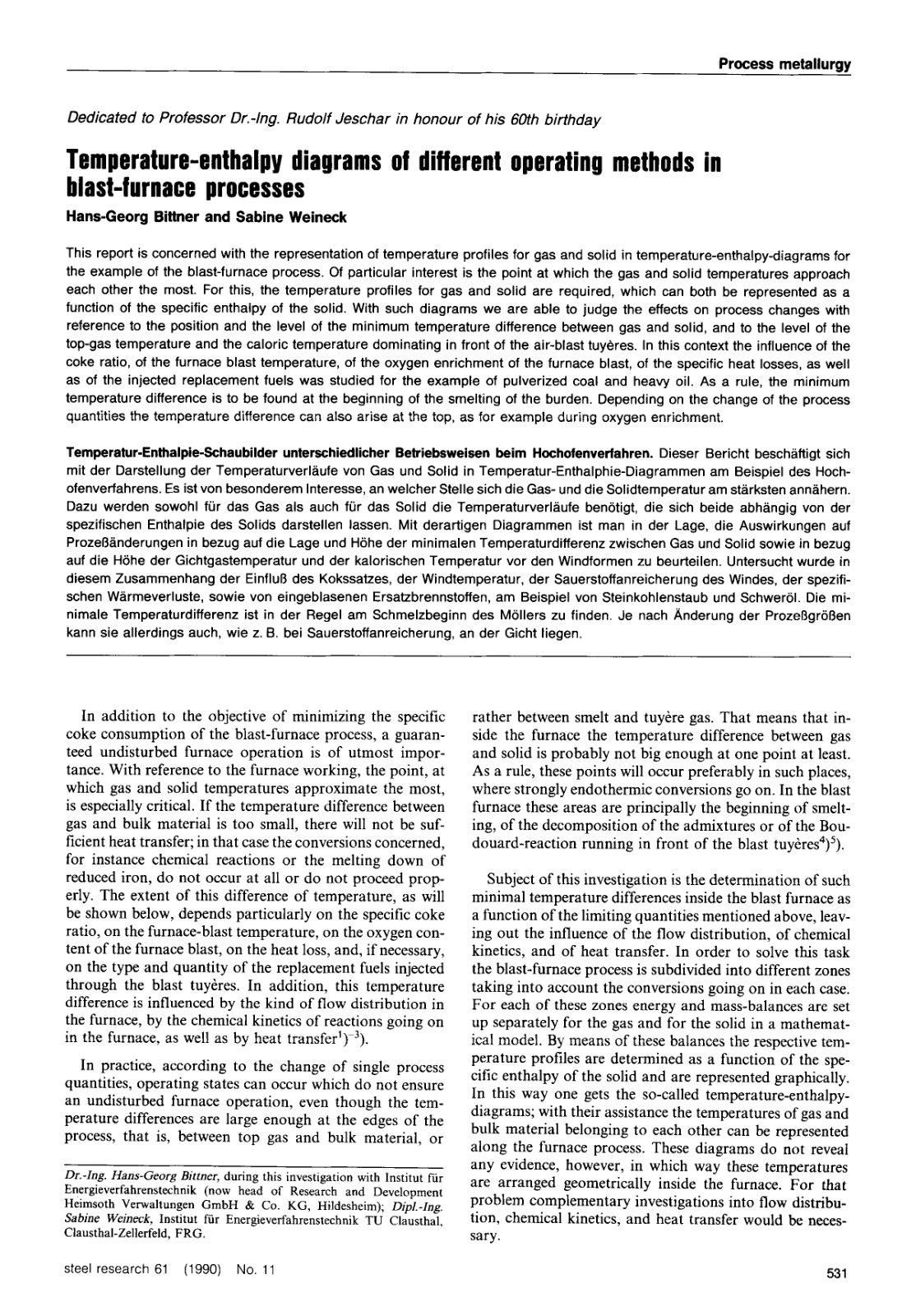 First page of Temperature enthalpy diagrams of differe