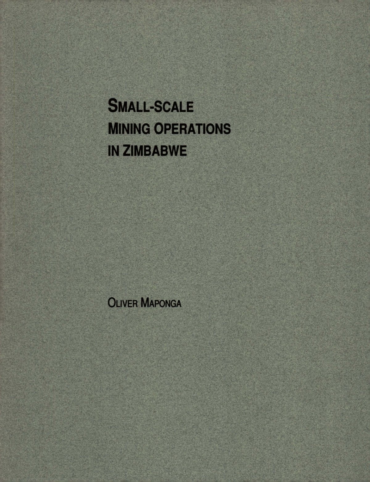 First page of Small scale mining operations in Zimbabw