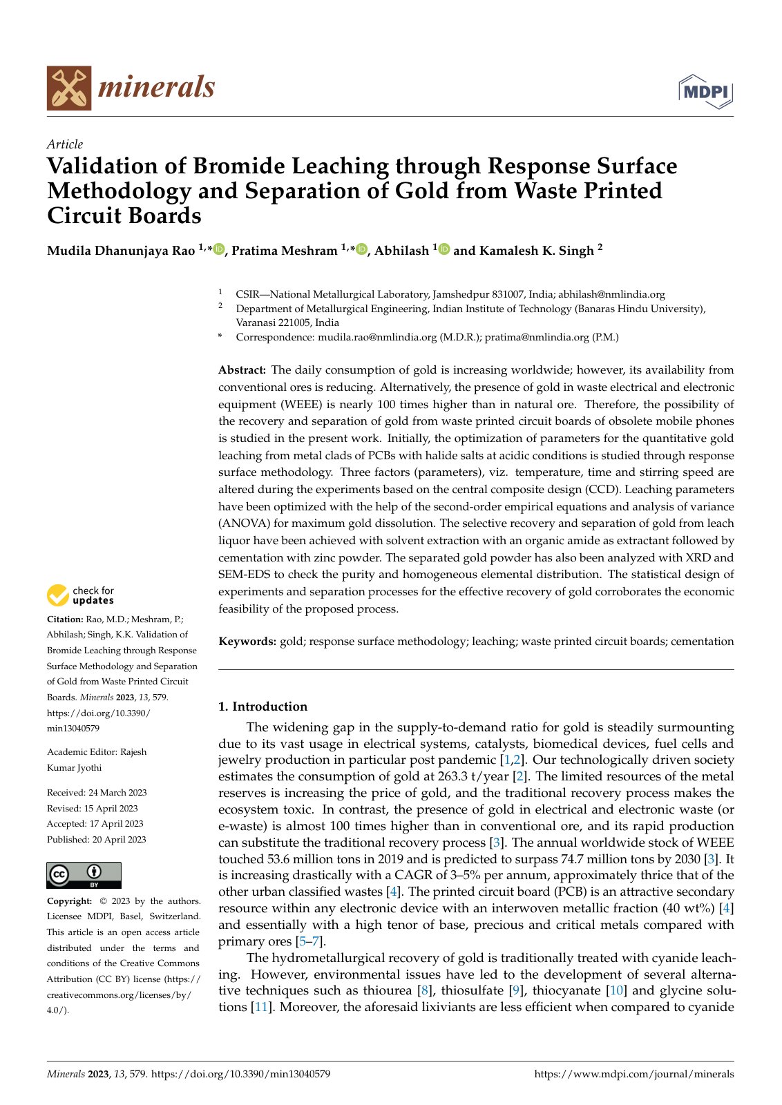 First page of Validation of Bromide Leaching through R