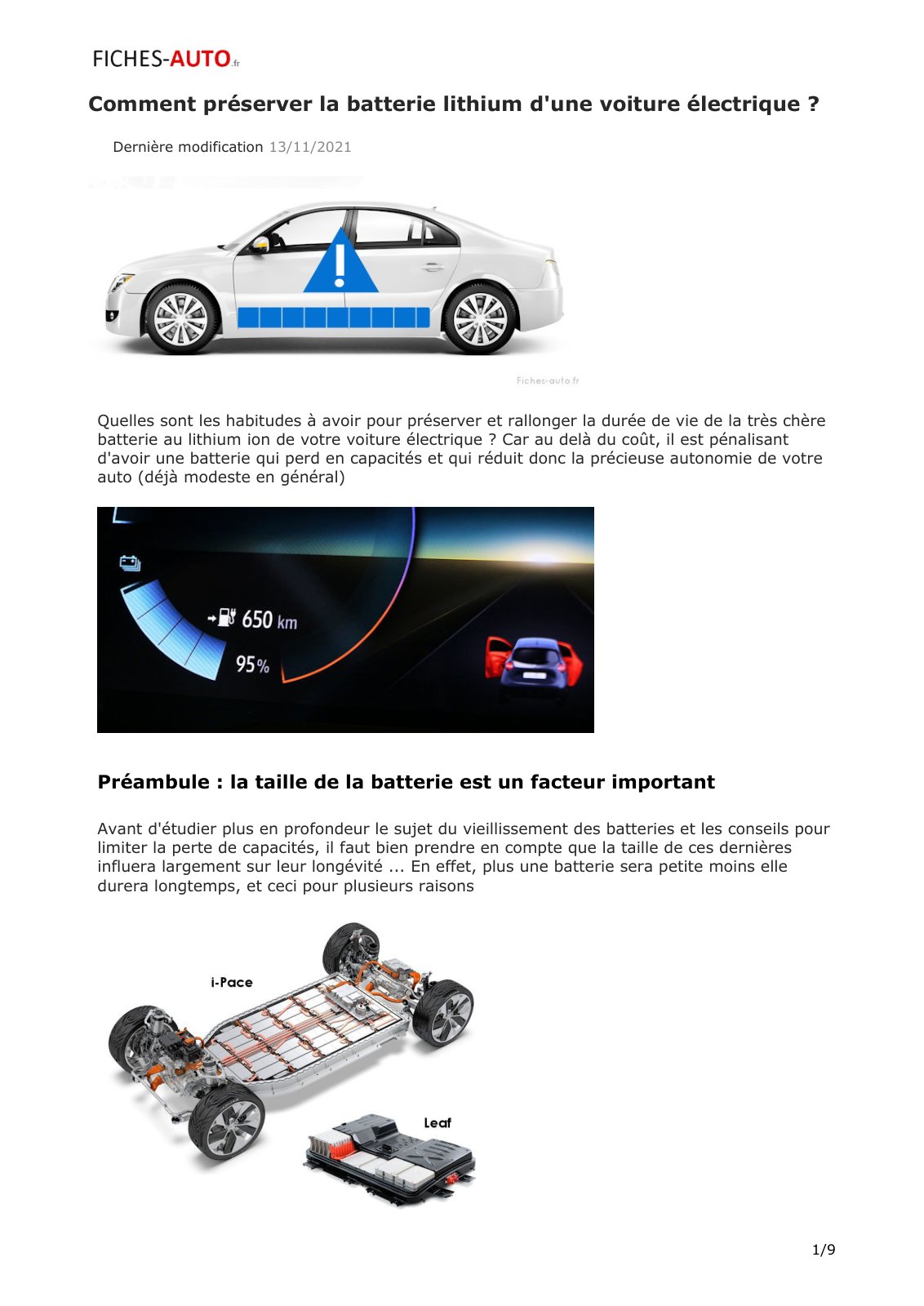 First page of preserver batterie lithium ve
