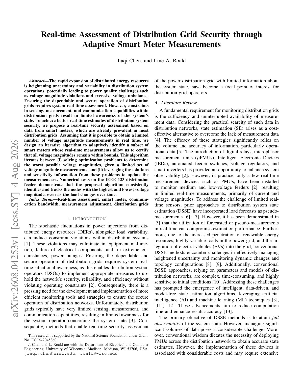 First page of 2024 Chen Distribution Grid Security Assessment