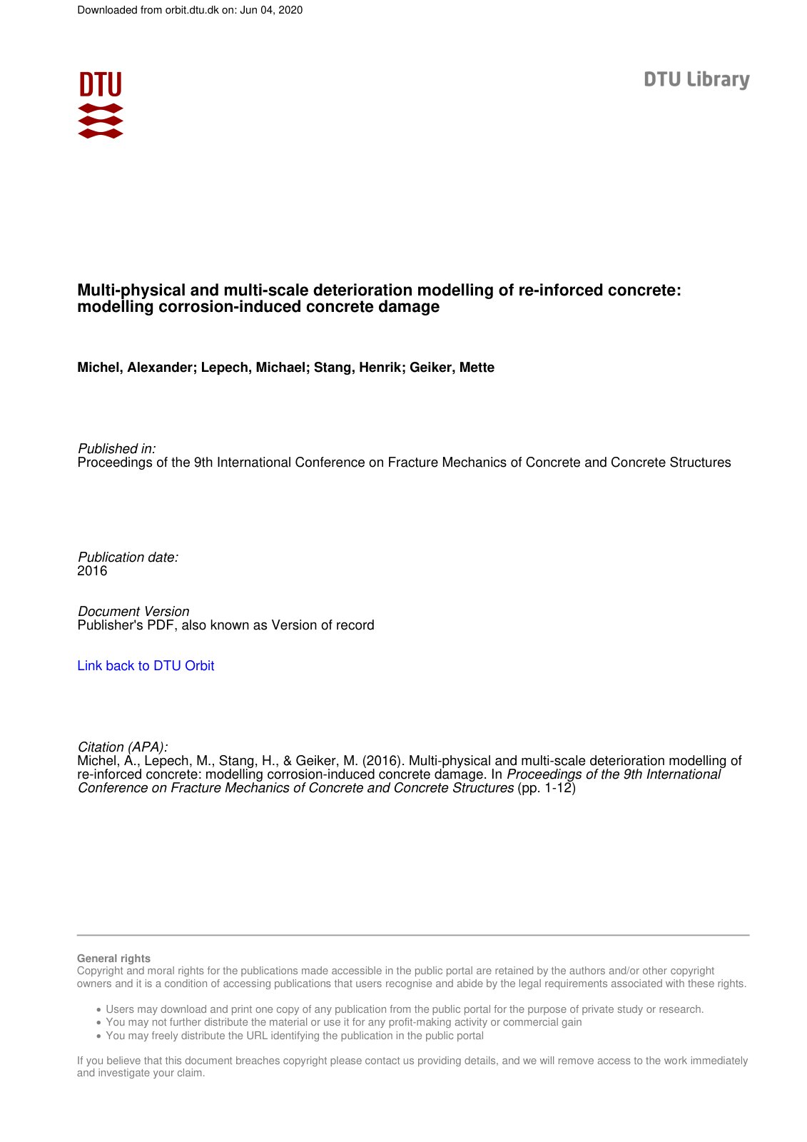 First page of Multi physical and multi scale deteriora