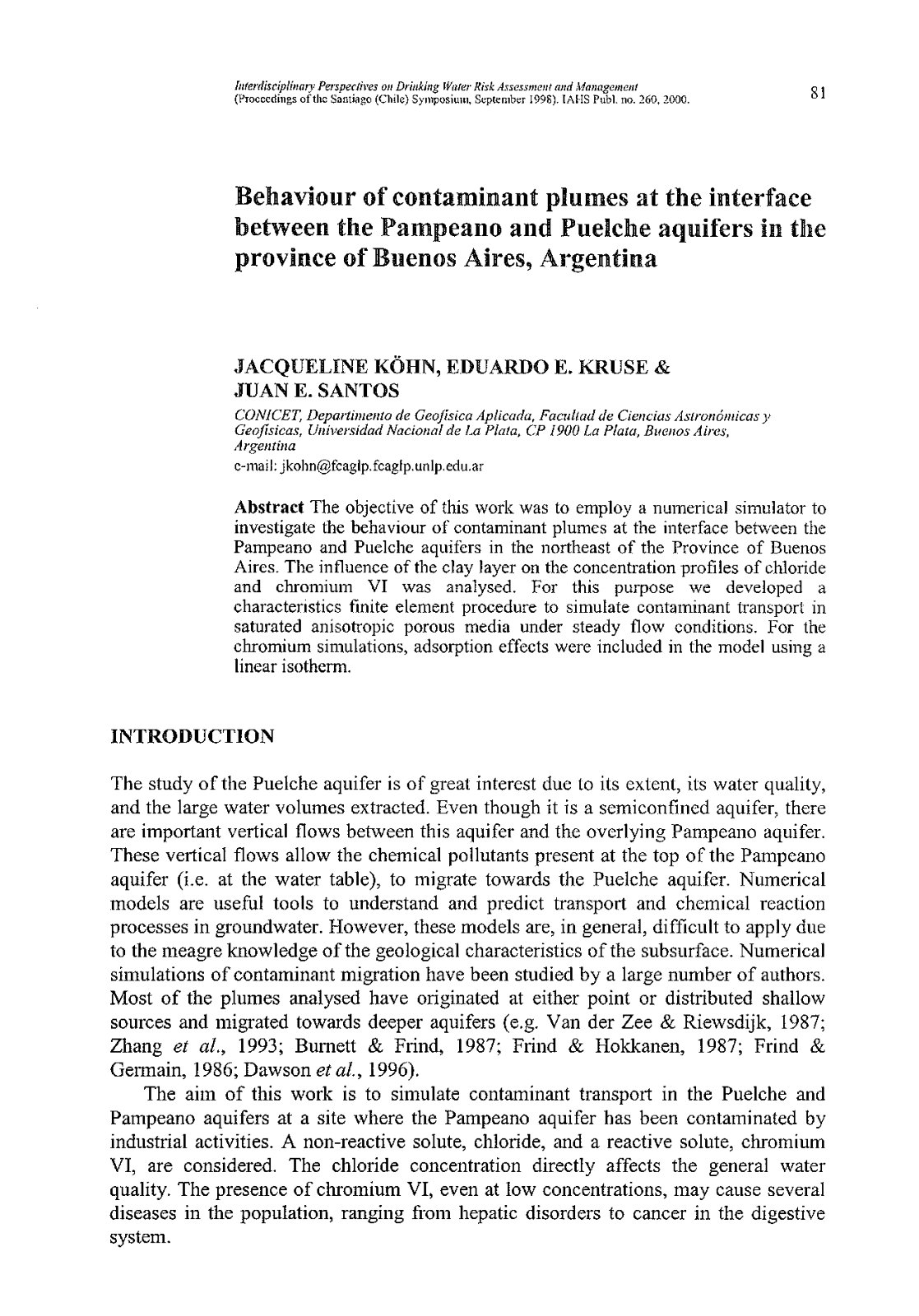 First page of Interdisciplinary Perspectives on Drinking Water Risk Assessment and Management