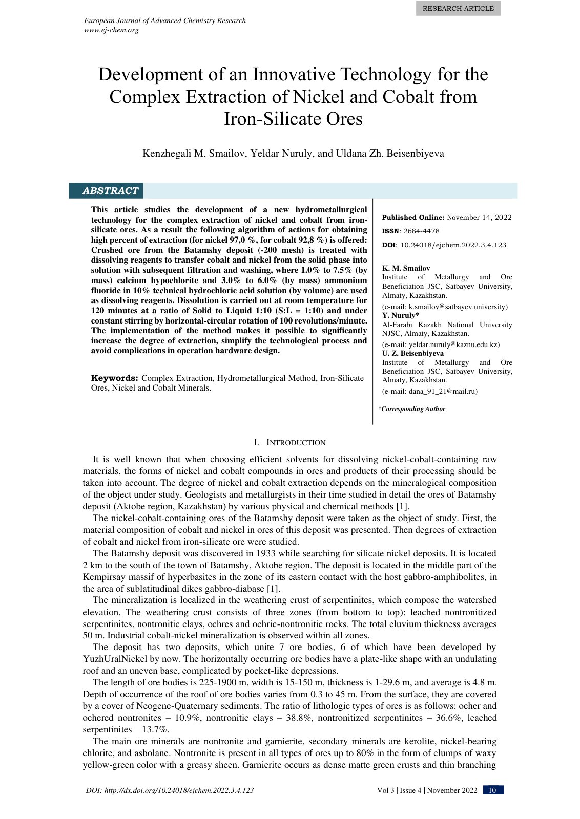 First page of Development of an Innovative Technology