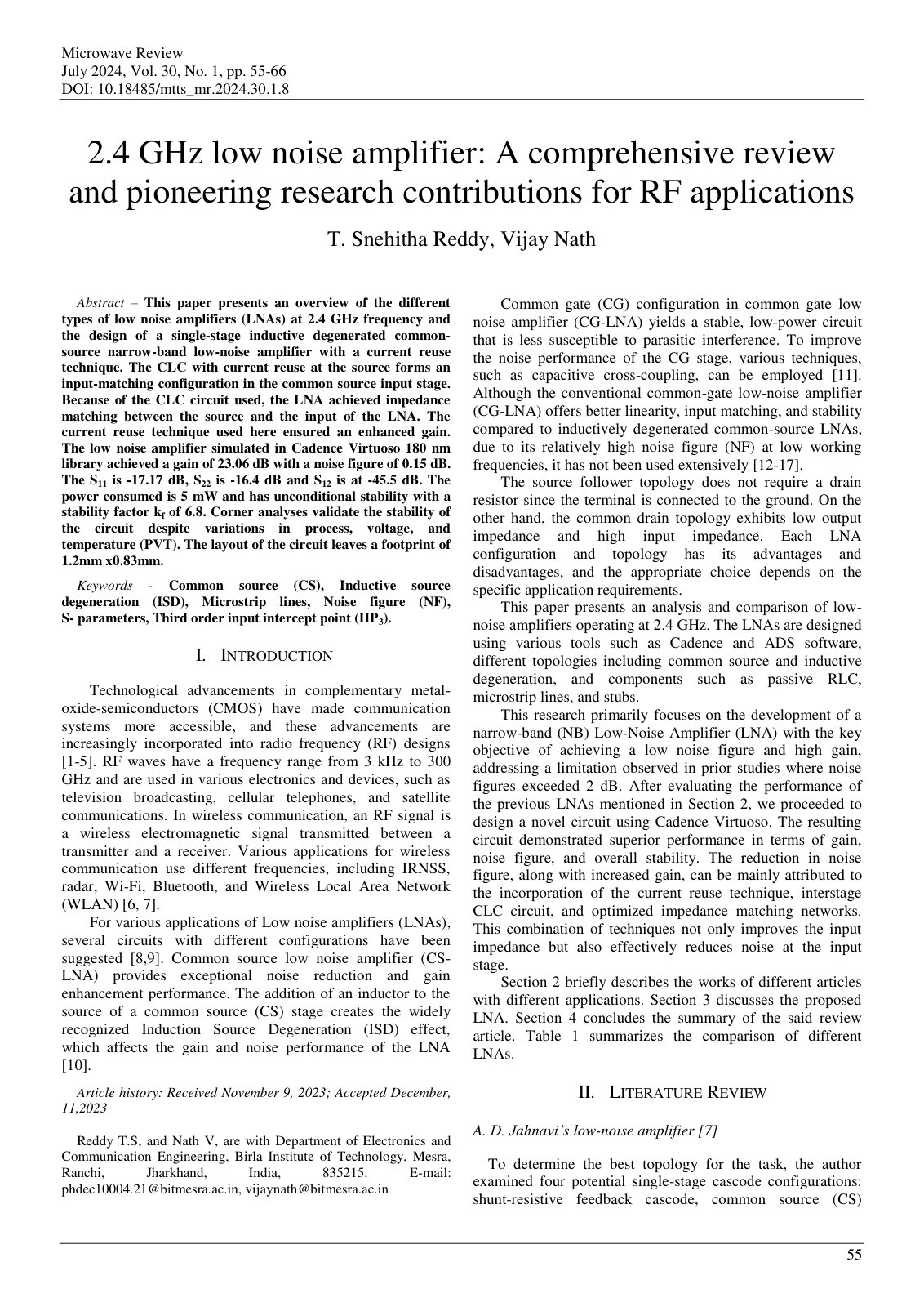 First page of Microwave Review