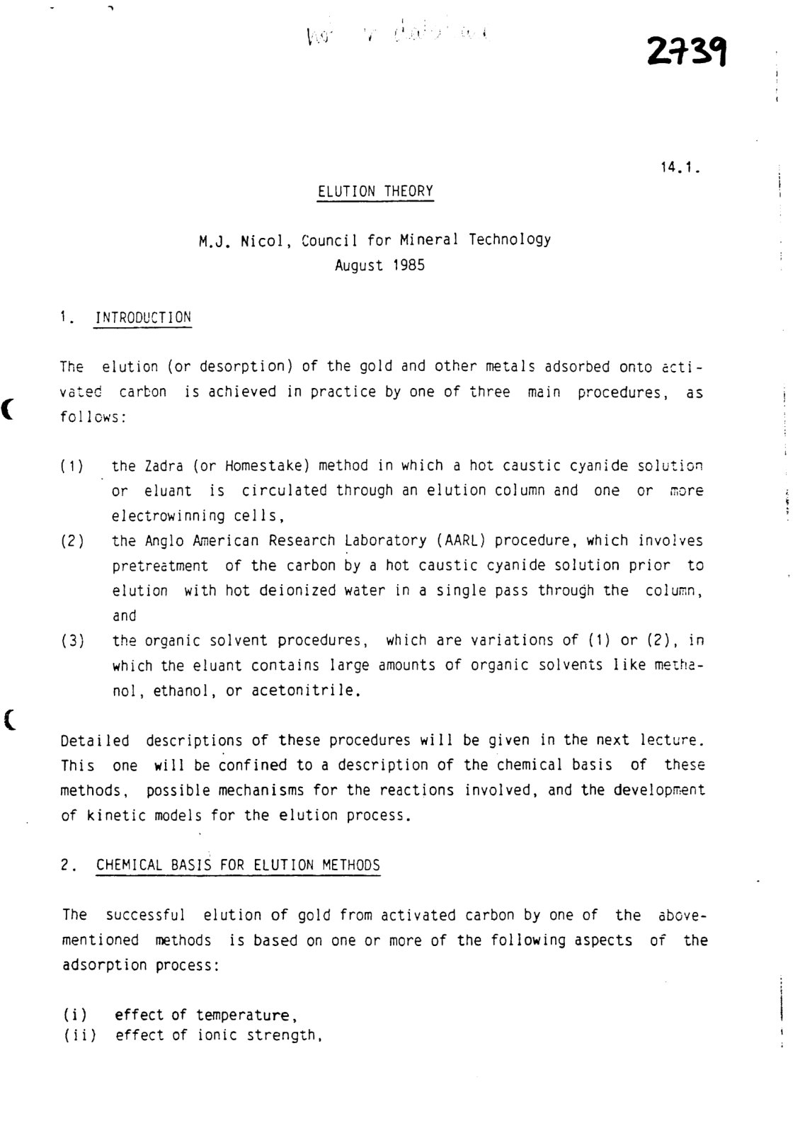 First page of Elution Theory