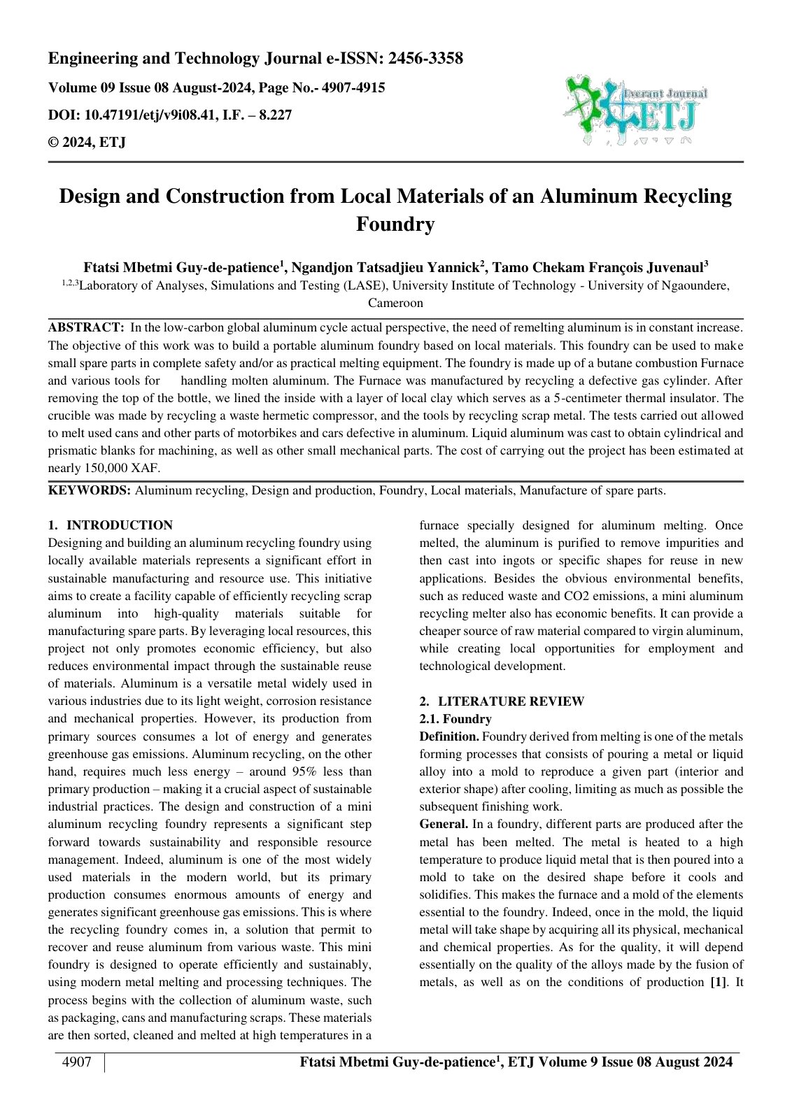 First page of Design and Construction from Local Mater
