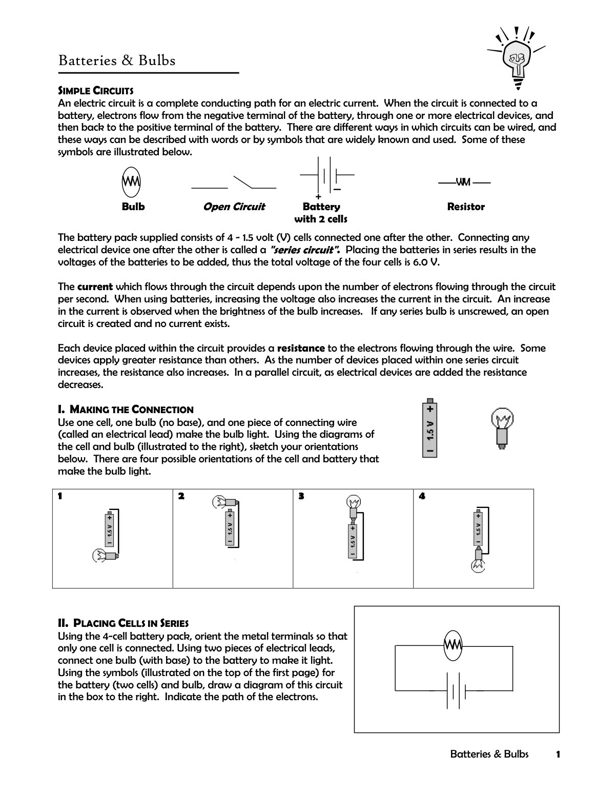 First page of bulbs answers