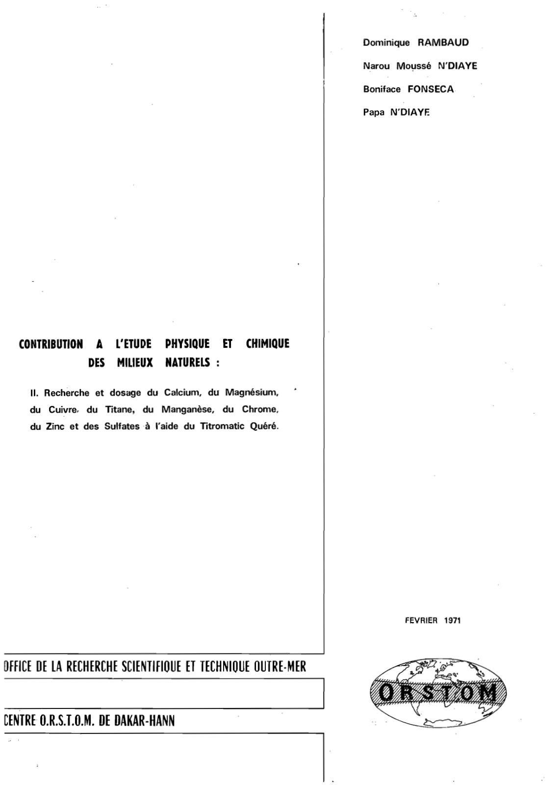 First page of Contribution a letude physique et chimiq