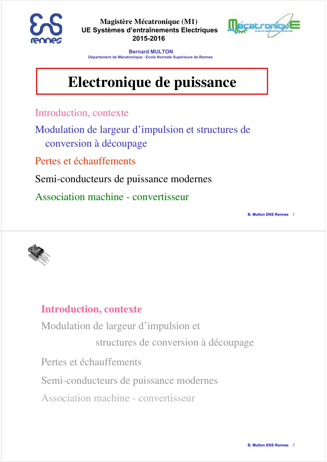 First page of electronique puissance 5