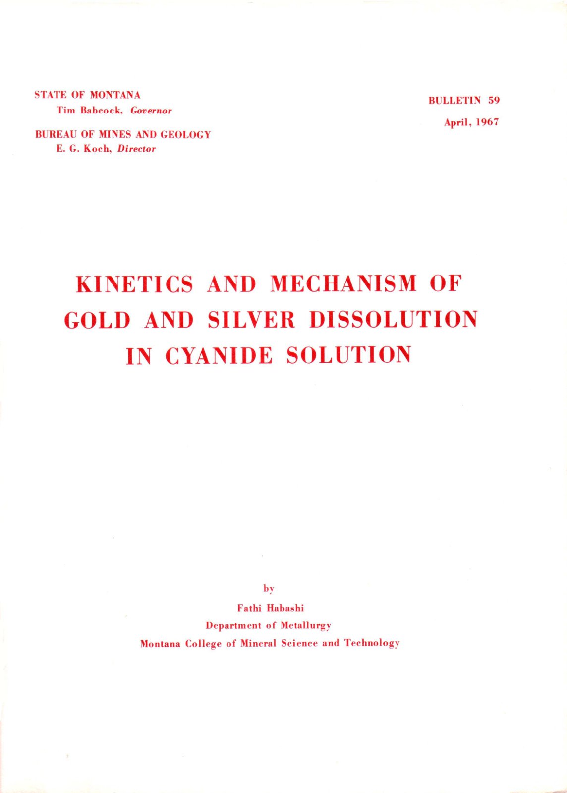 First page of Kinetics and Mechanism of Gold and Silve