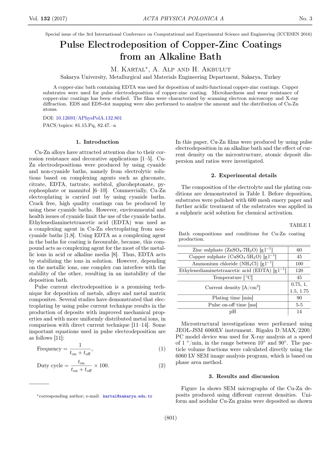First page of Pulse Electrodeposition of Copper-Zinc Coatings from an Alkaline Bath