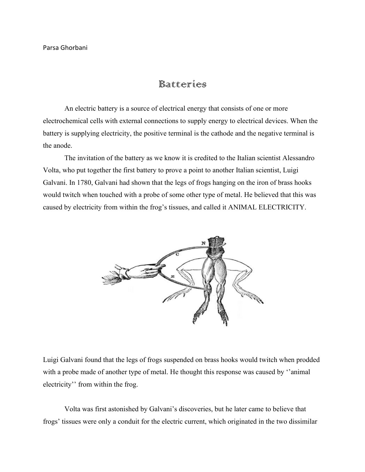 First page of Batteries