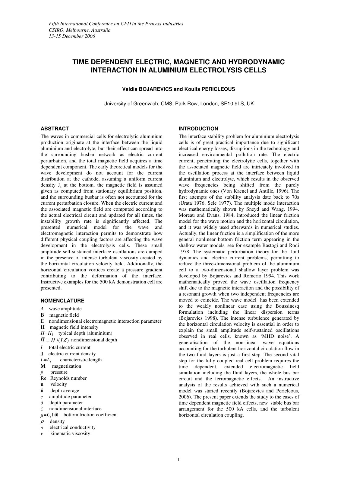 First page of TIME DEPENDENT ELECTRIC MAGNETIC AND HYD