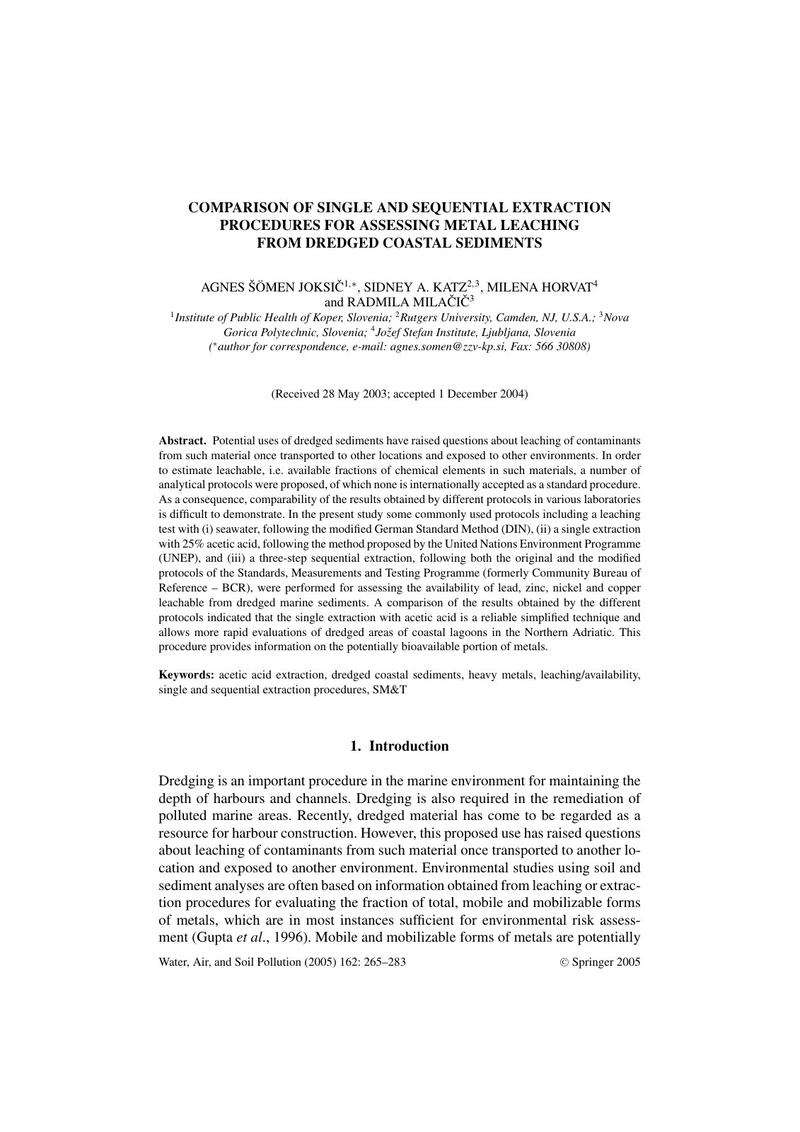First page of Comparison of Single and Sequential Extr