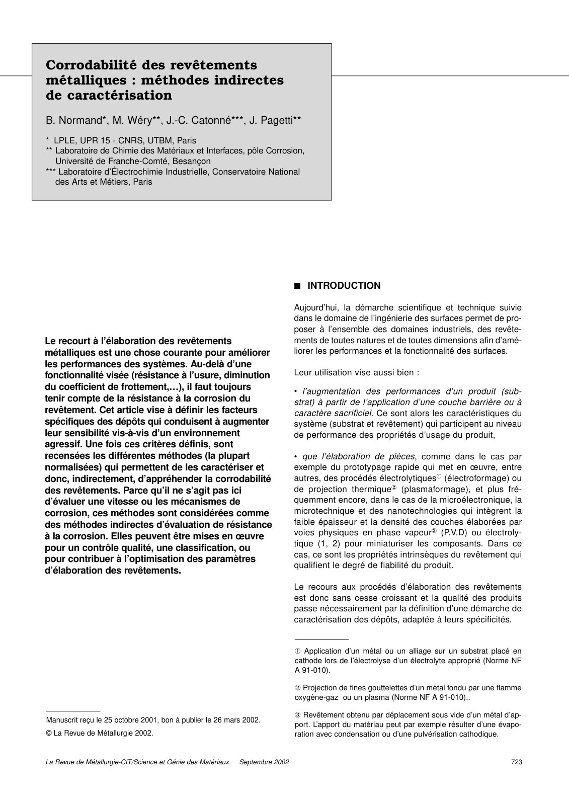 First page of Corrosion susceptibility of metallic coa