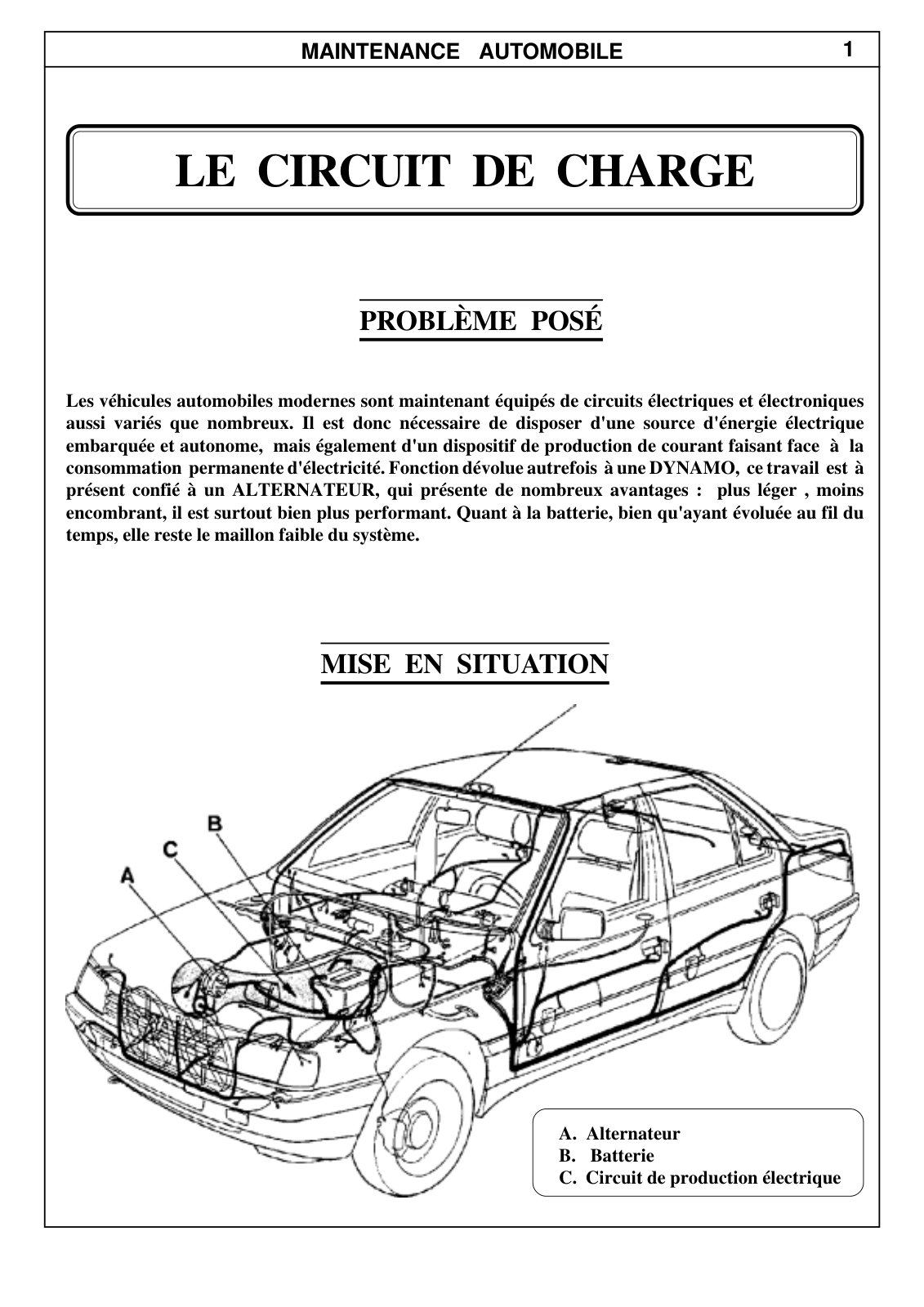 First page of circuit de charge voiture