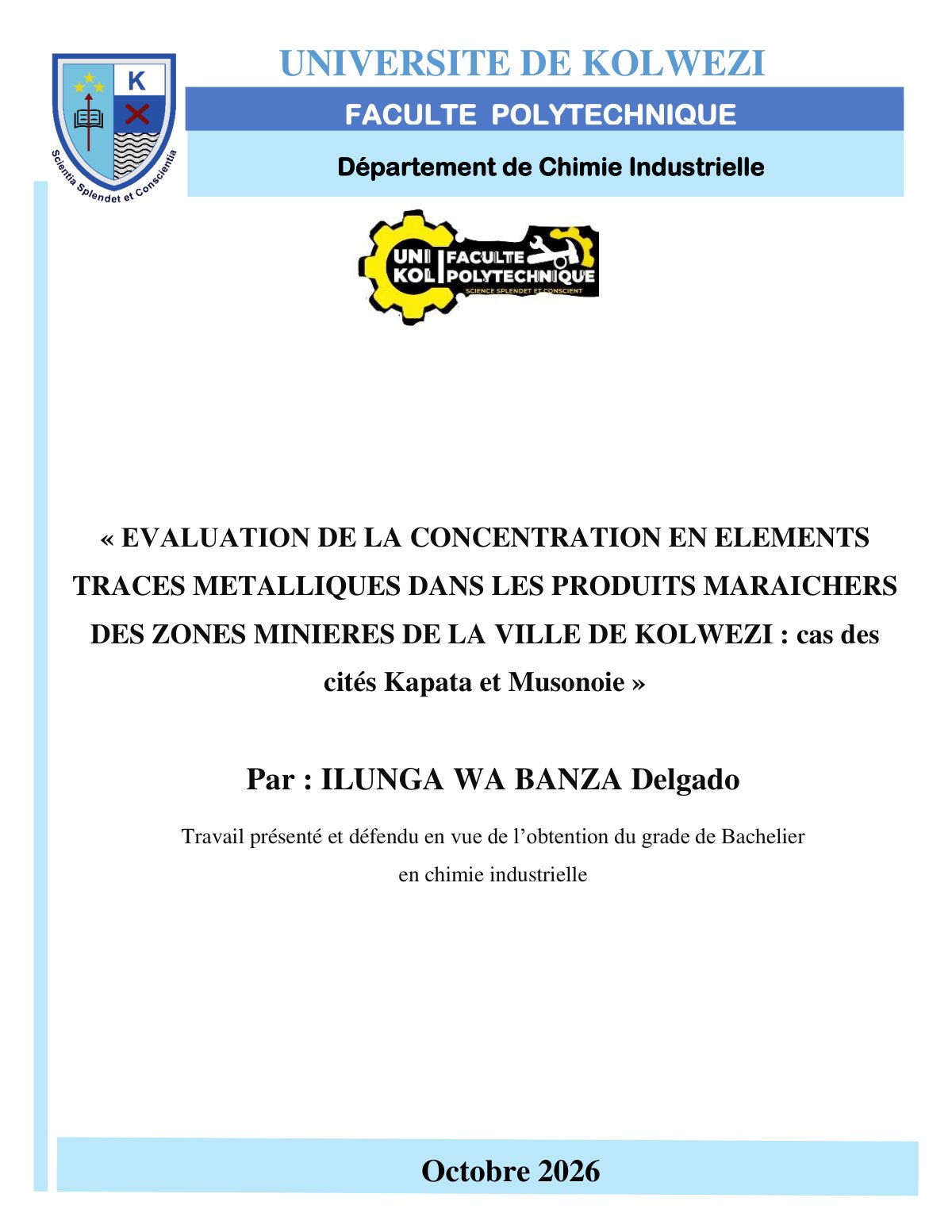 First page of ILUNGA WA BANZA Delgado