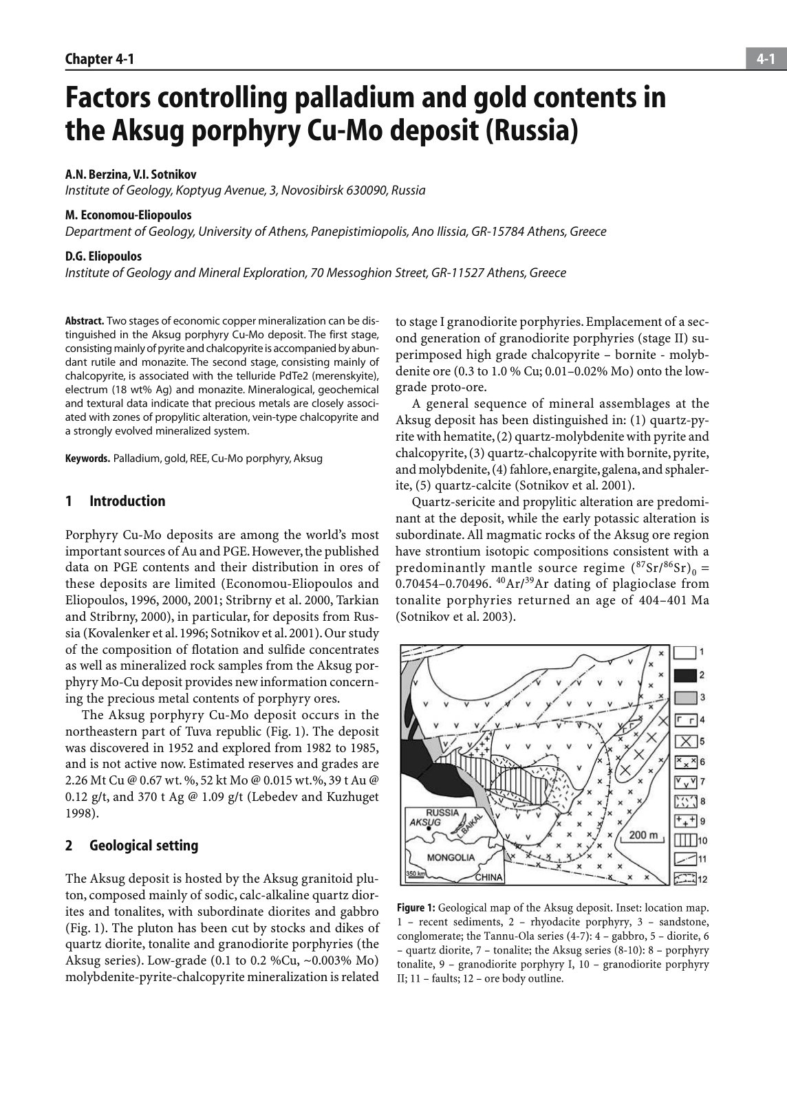 First page of Factors controlling palladium and gold c