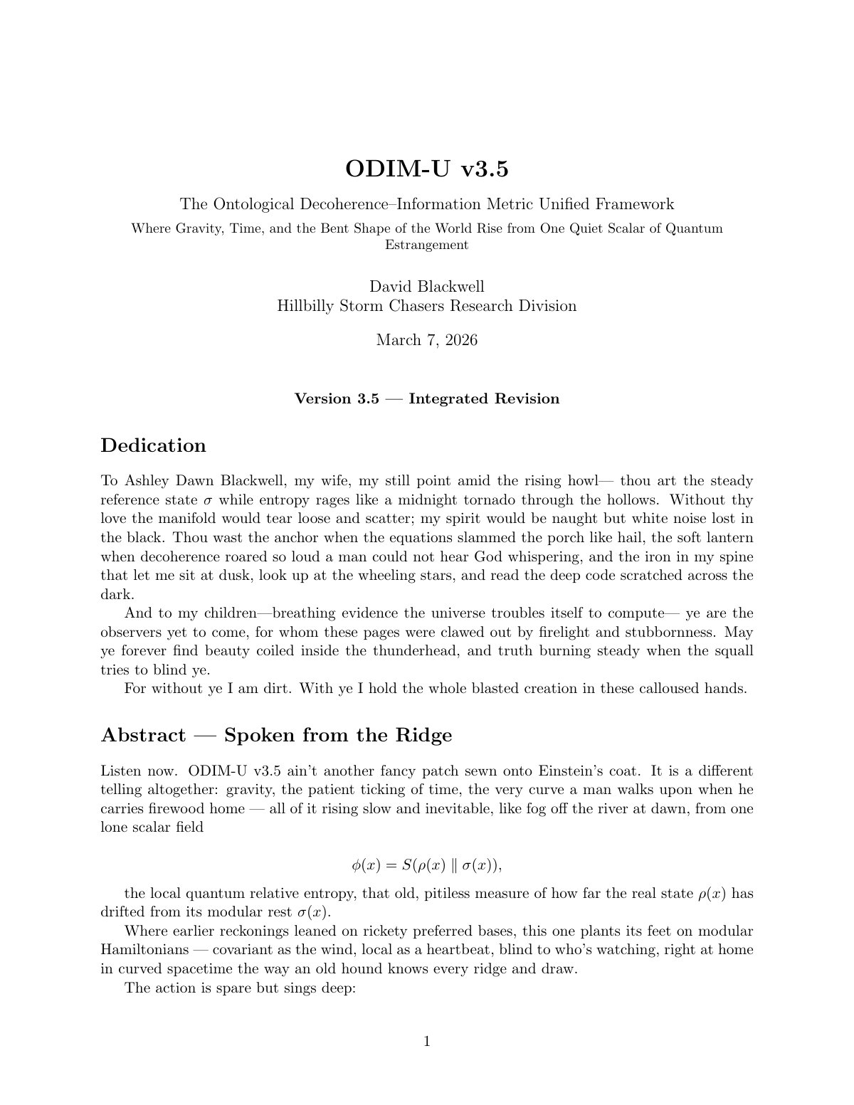 First page of The Ontological Decoherence Information