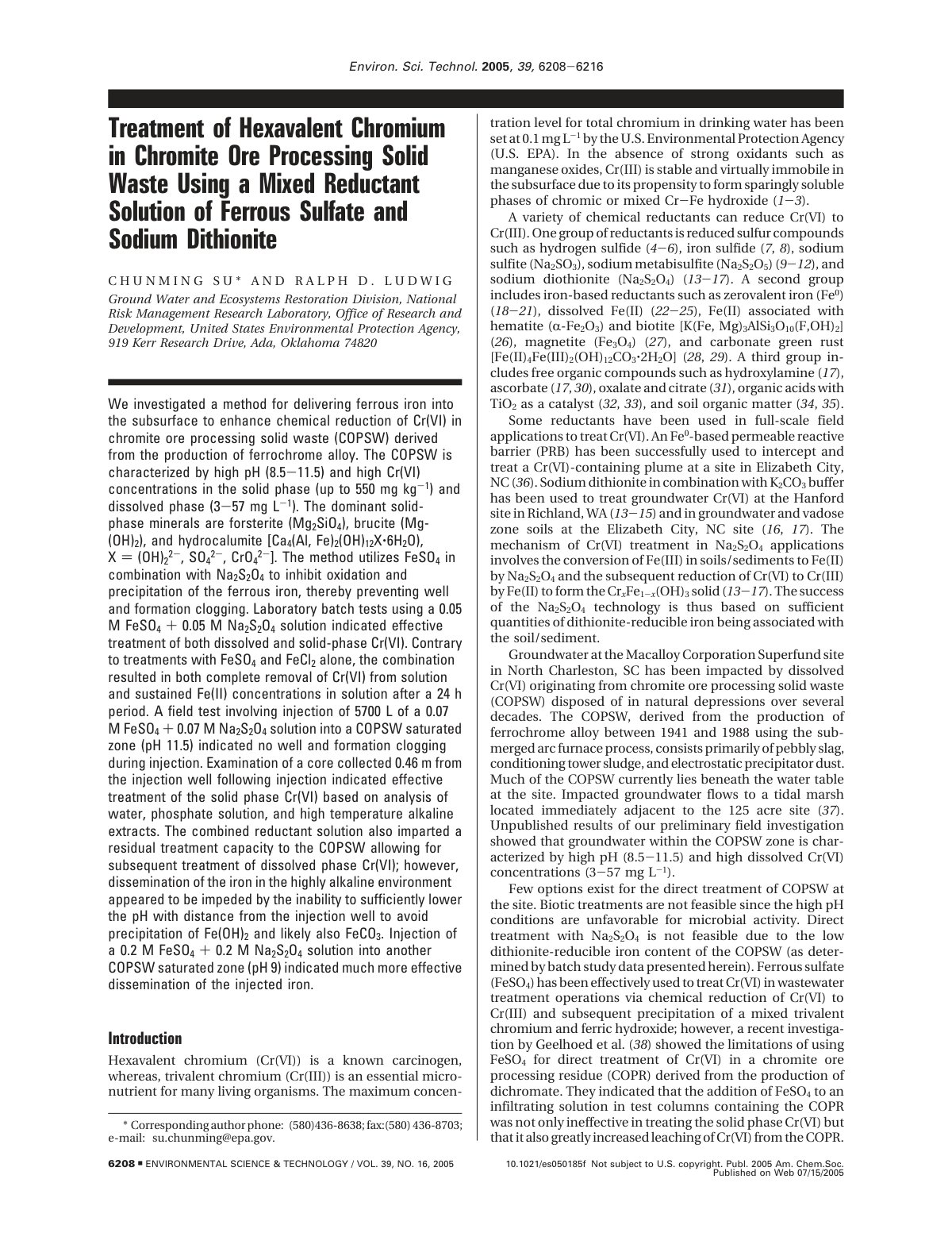 First page of Treatment of Hexavalent Chromium in Chro