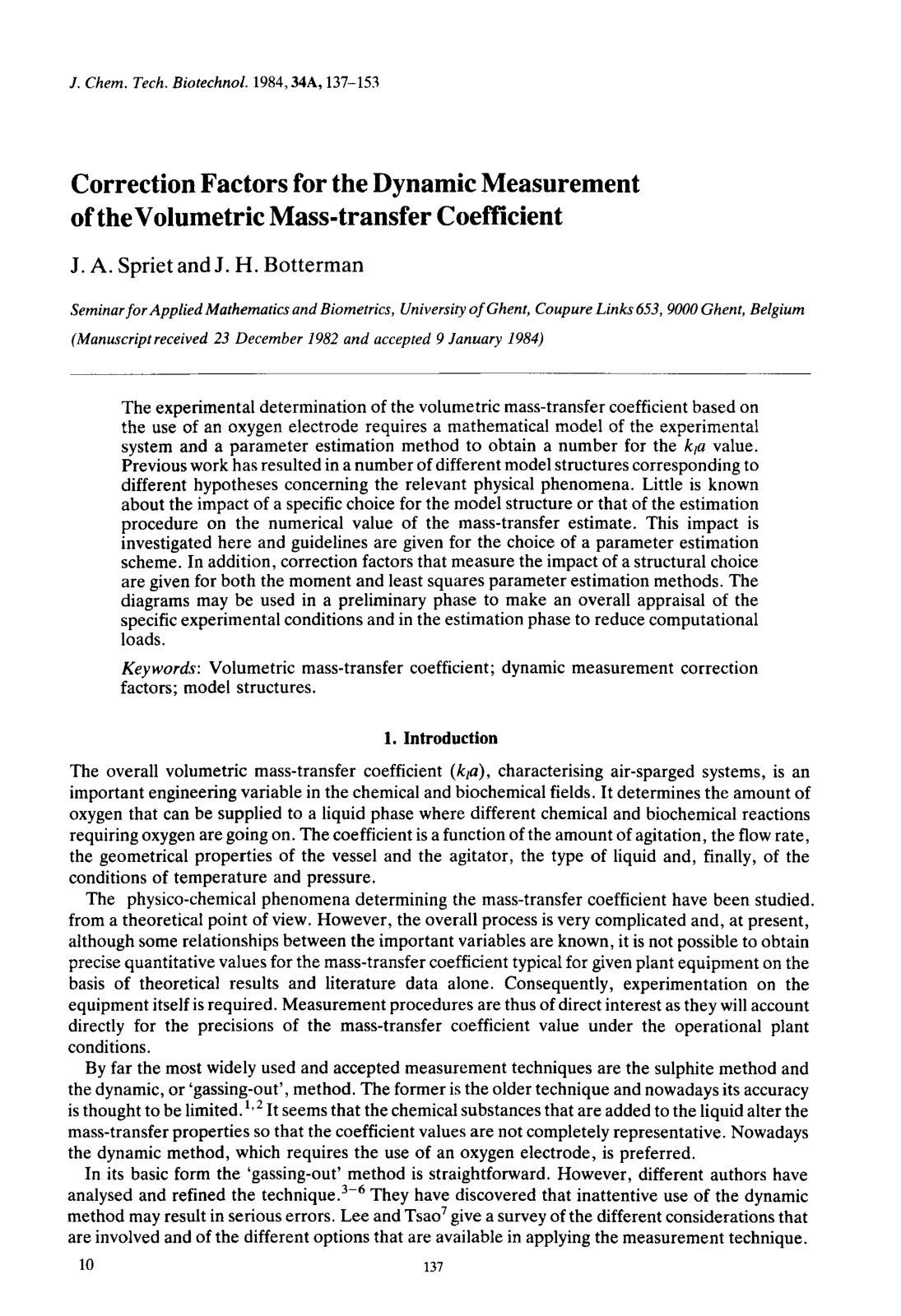 First page of Correction factors for the dynamic measu