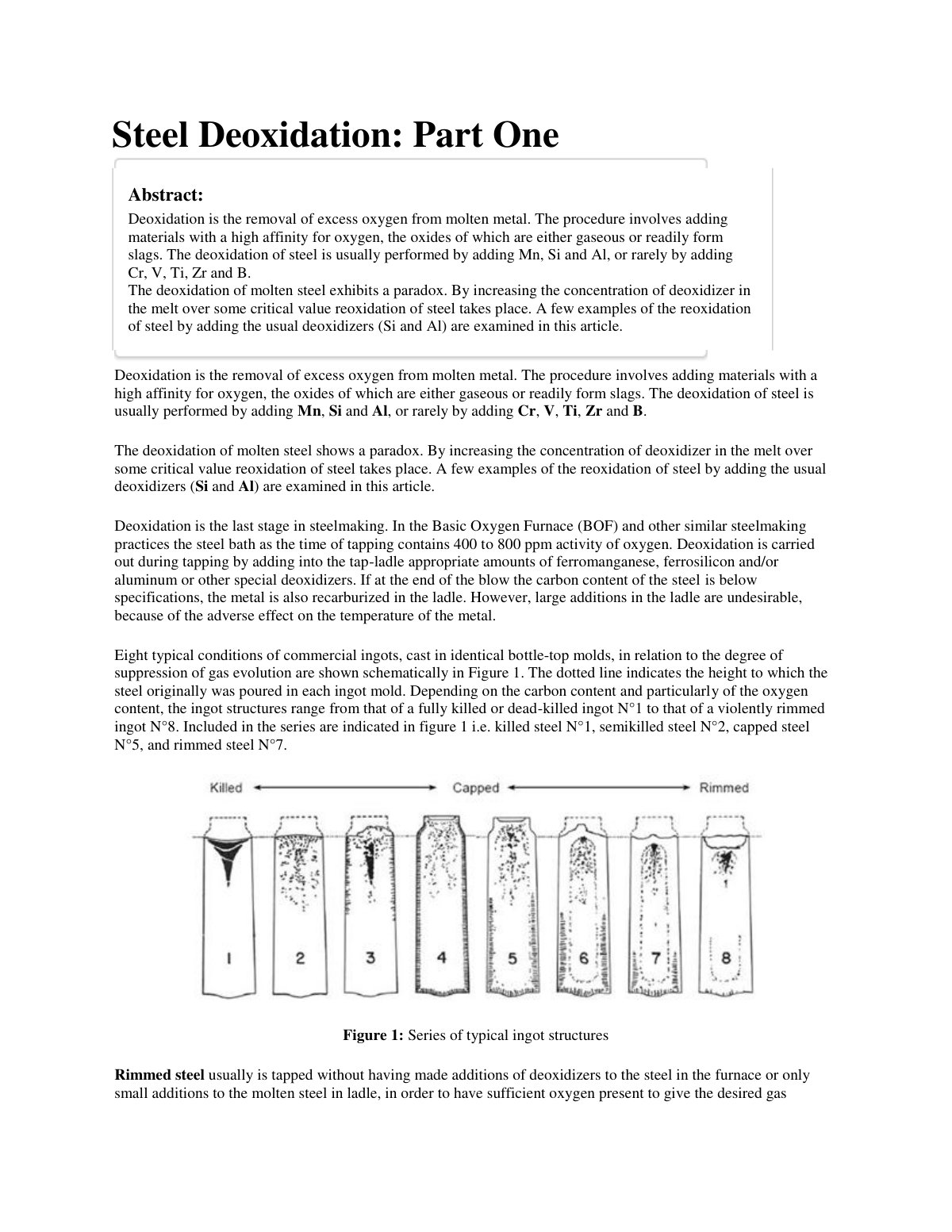First page of 190125500 Steel Deoxidation