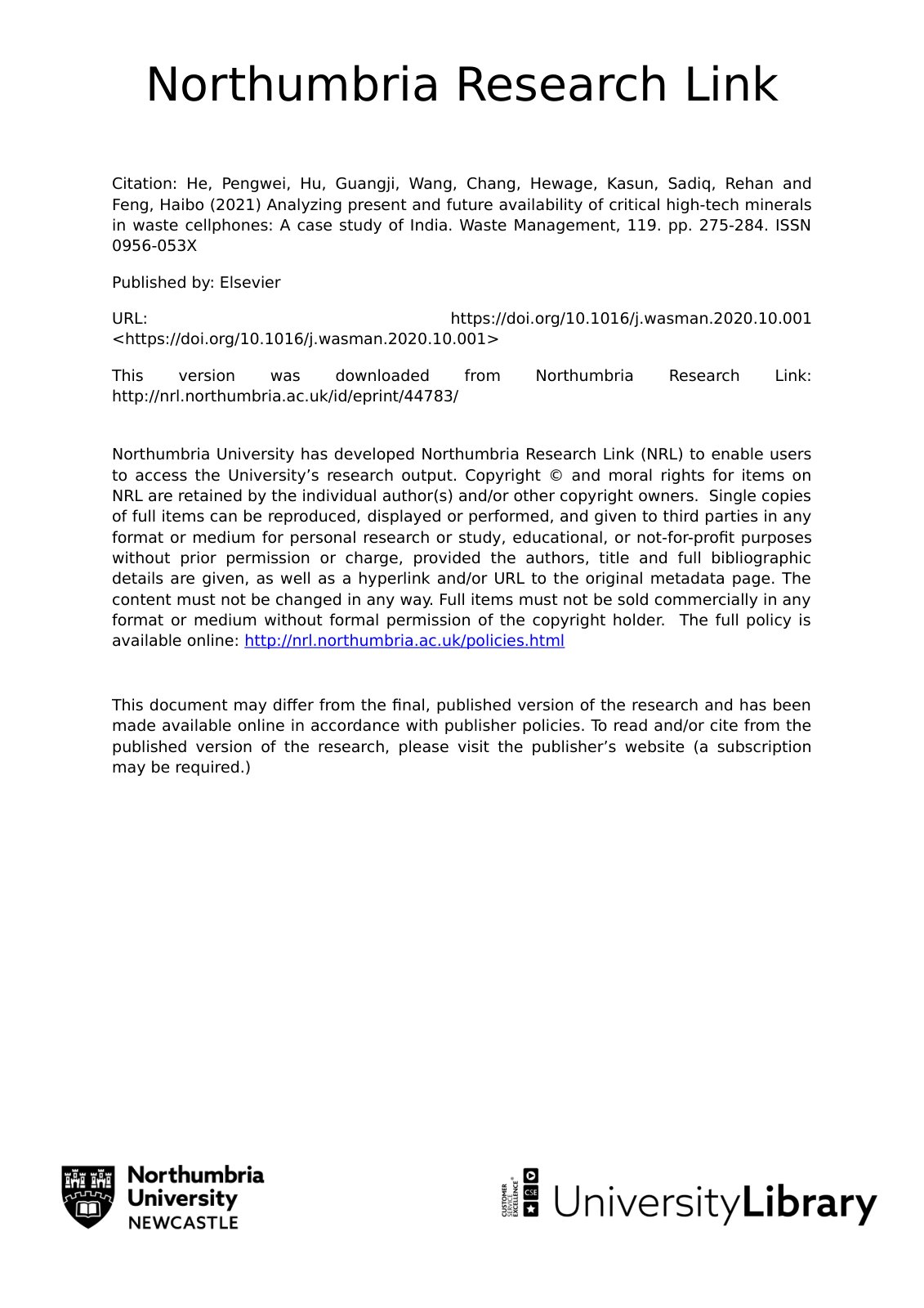 First page of Analyzing present and future availabilit