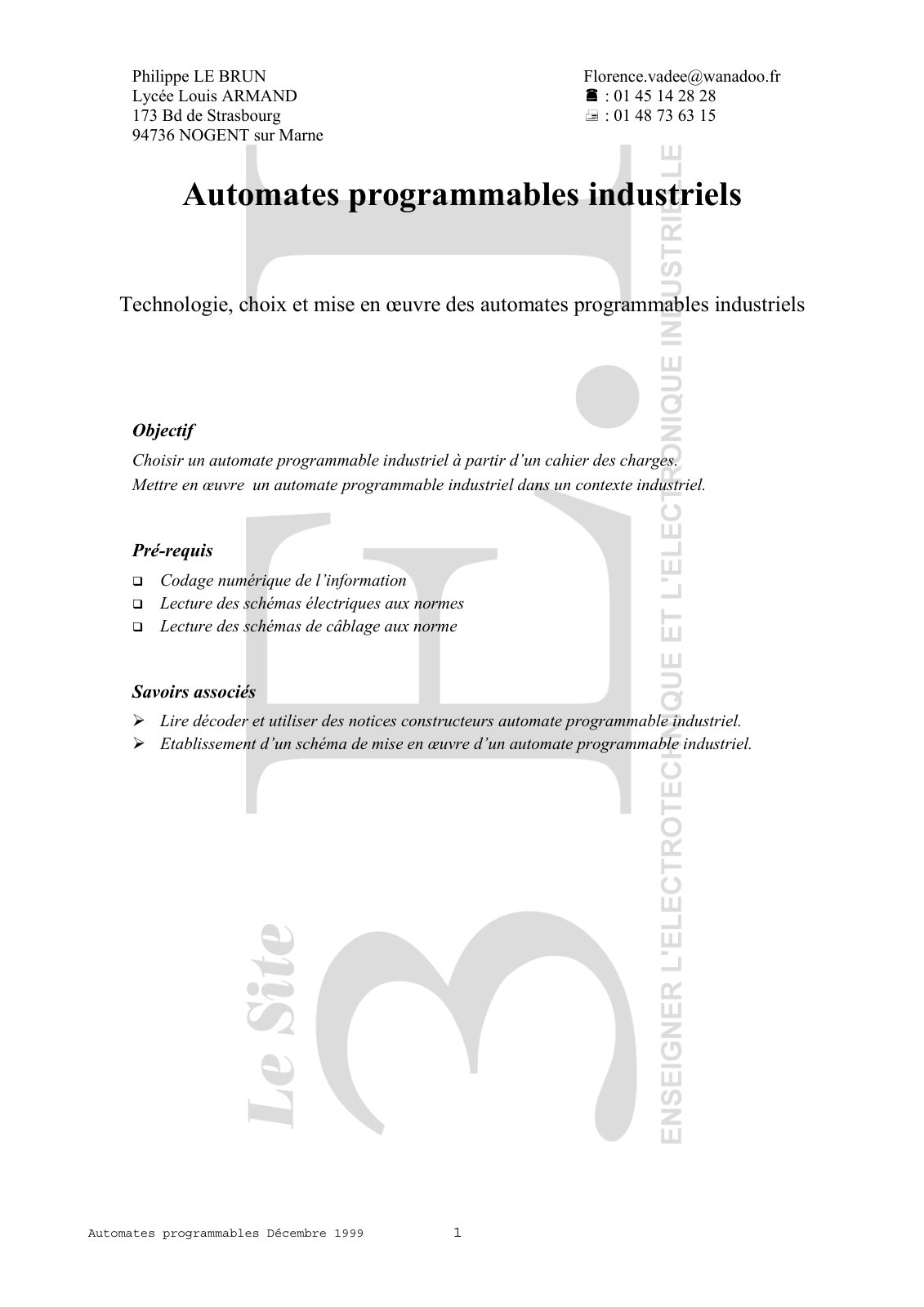 First page of automate