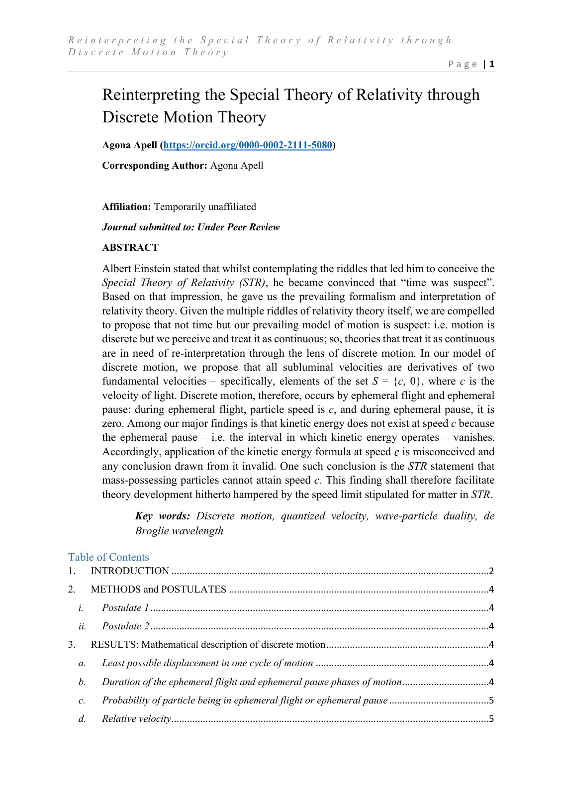 First page of Reinterpreting the Special Theory of Rel