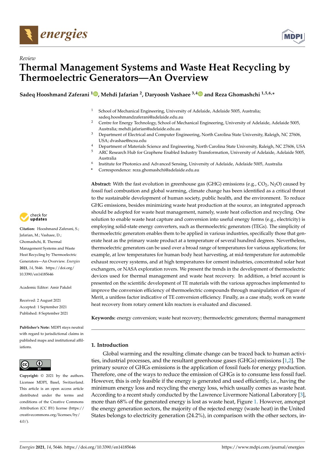 First page of Thermal Management Systems and Waste Hea