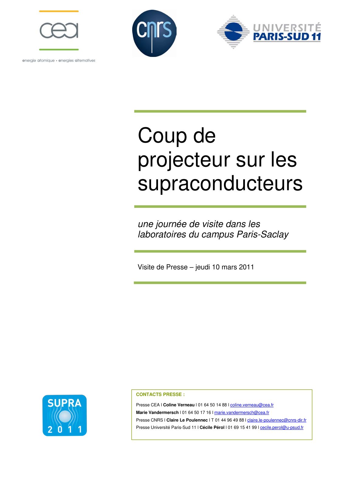 First page of coup projecteur supraconducteurs