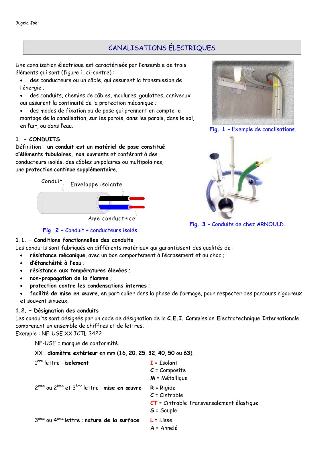 First page of canalisations electriques