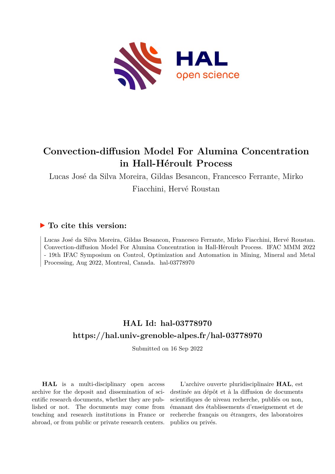 First page of Convection diffusion Model For Alumina C