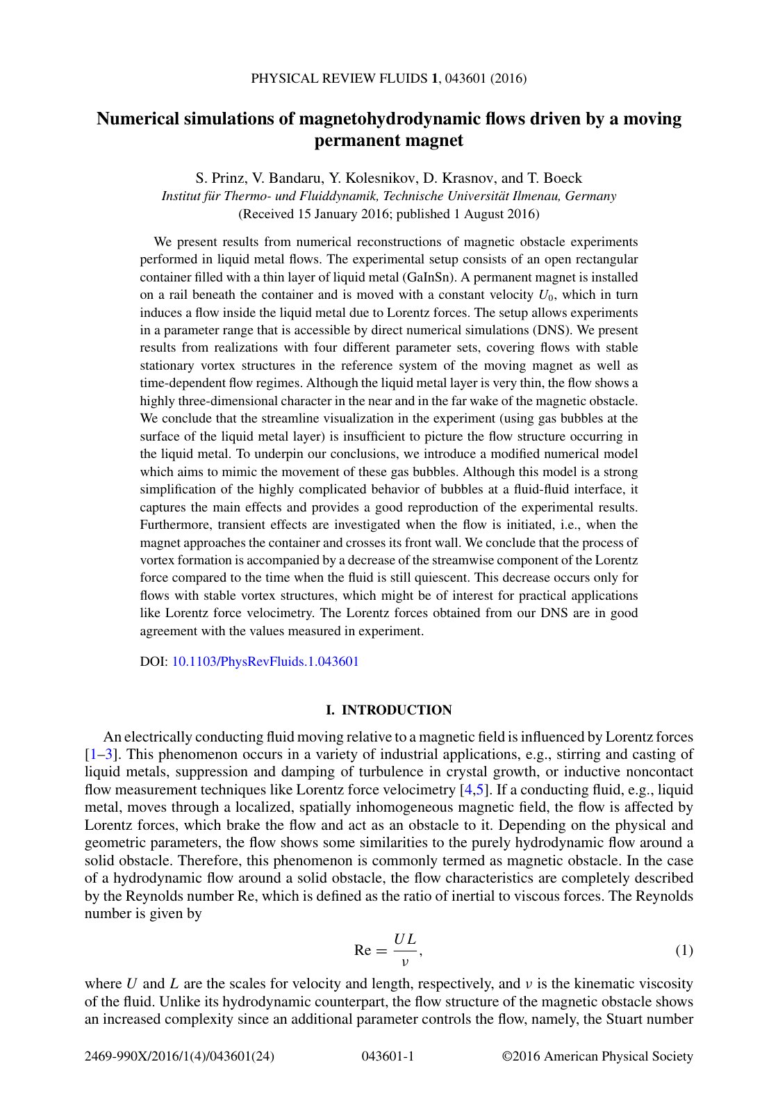 First page of Numerical simulations of magnetohydrodyn