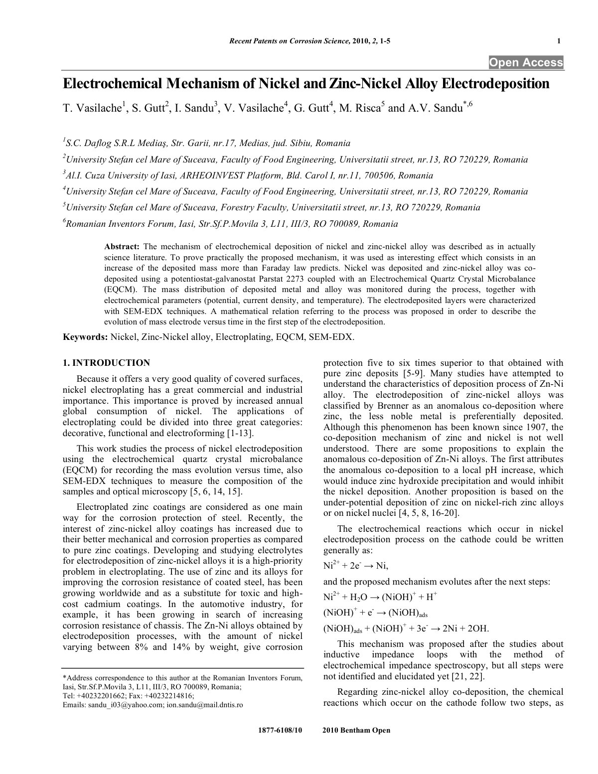 First page of Electrochemical Mechanism of Nickel and