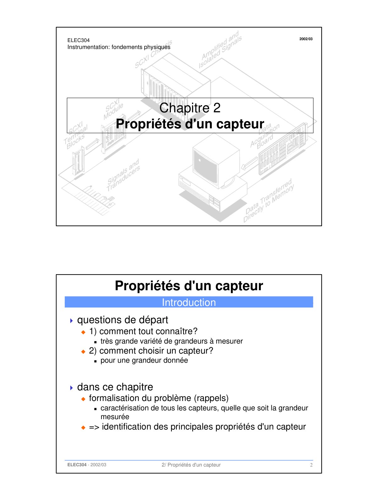 First page of IV.2 Capteurs