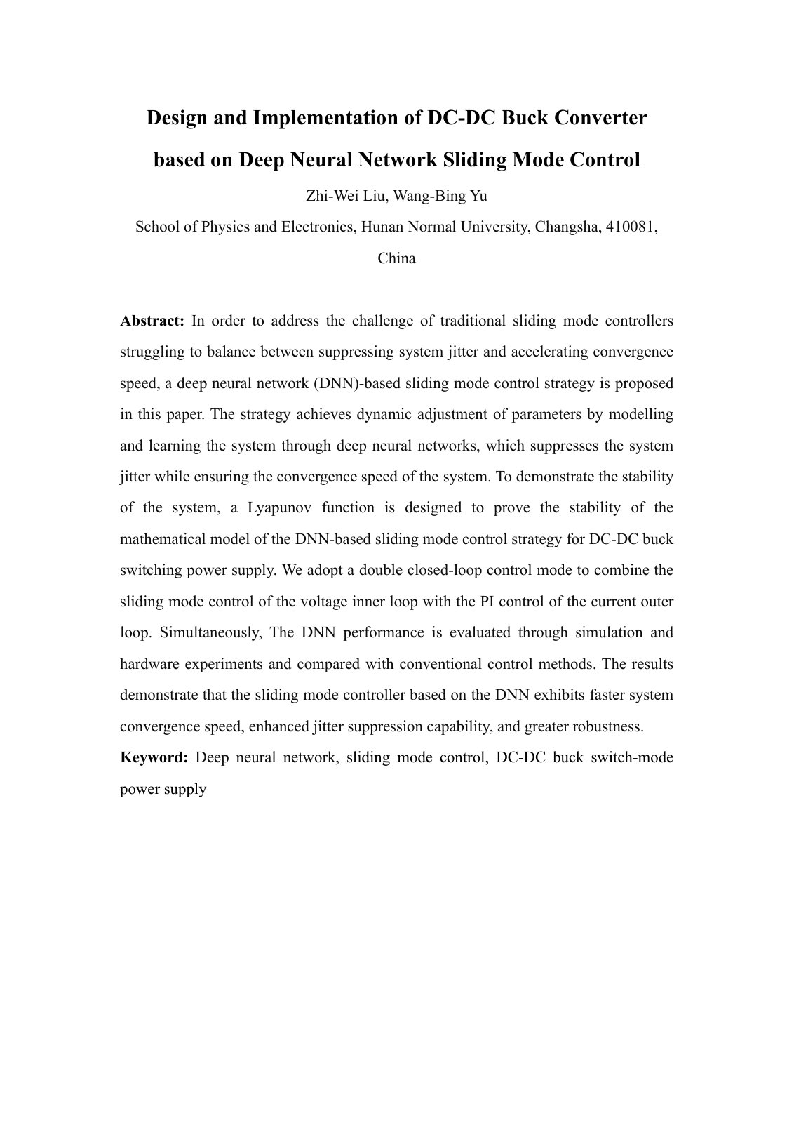 First page of Design and Implementation of DC-DC Buck Converter