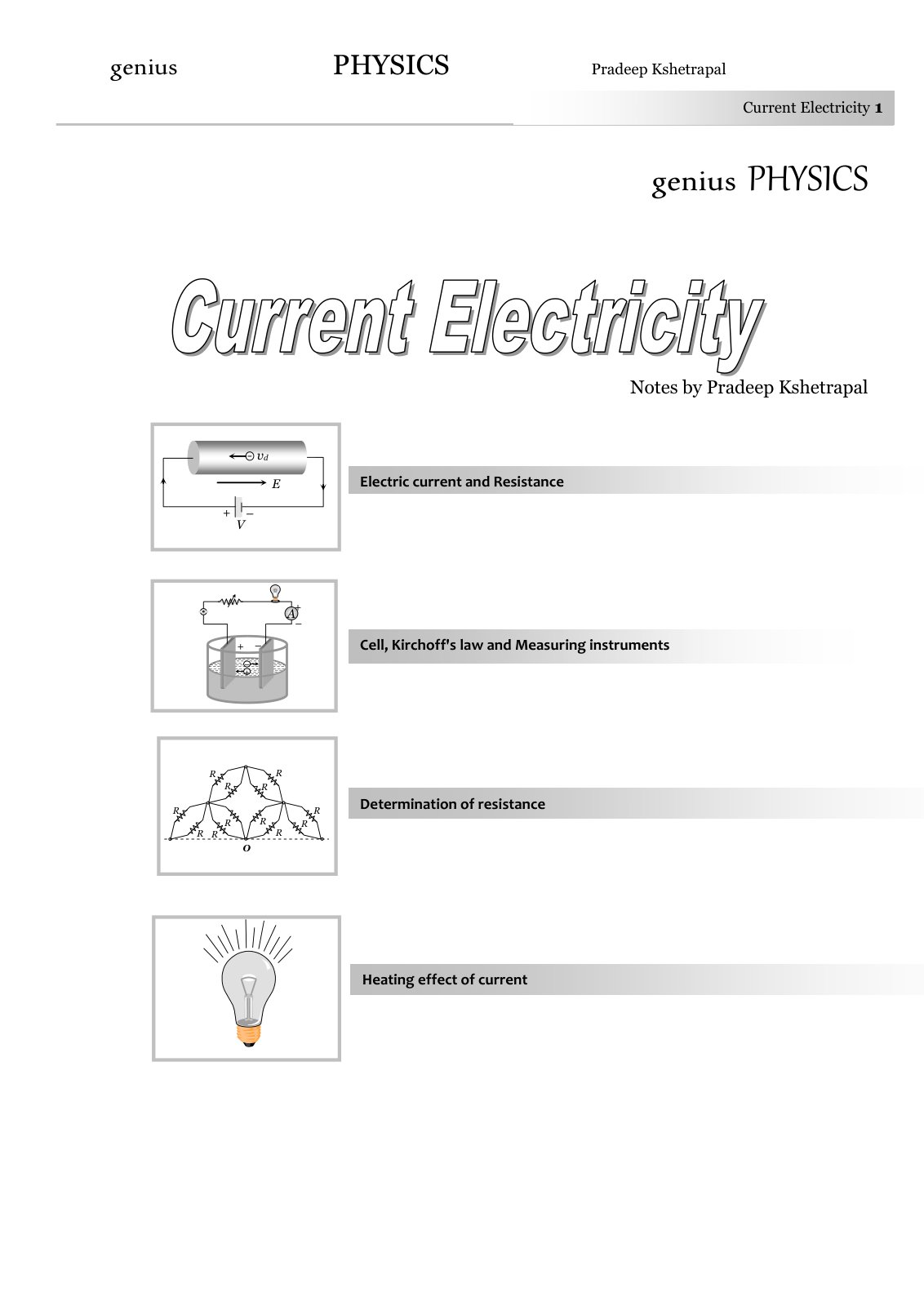 First page of Current Electricity
