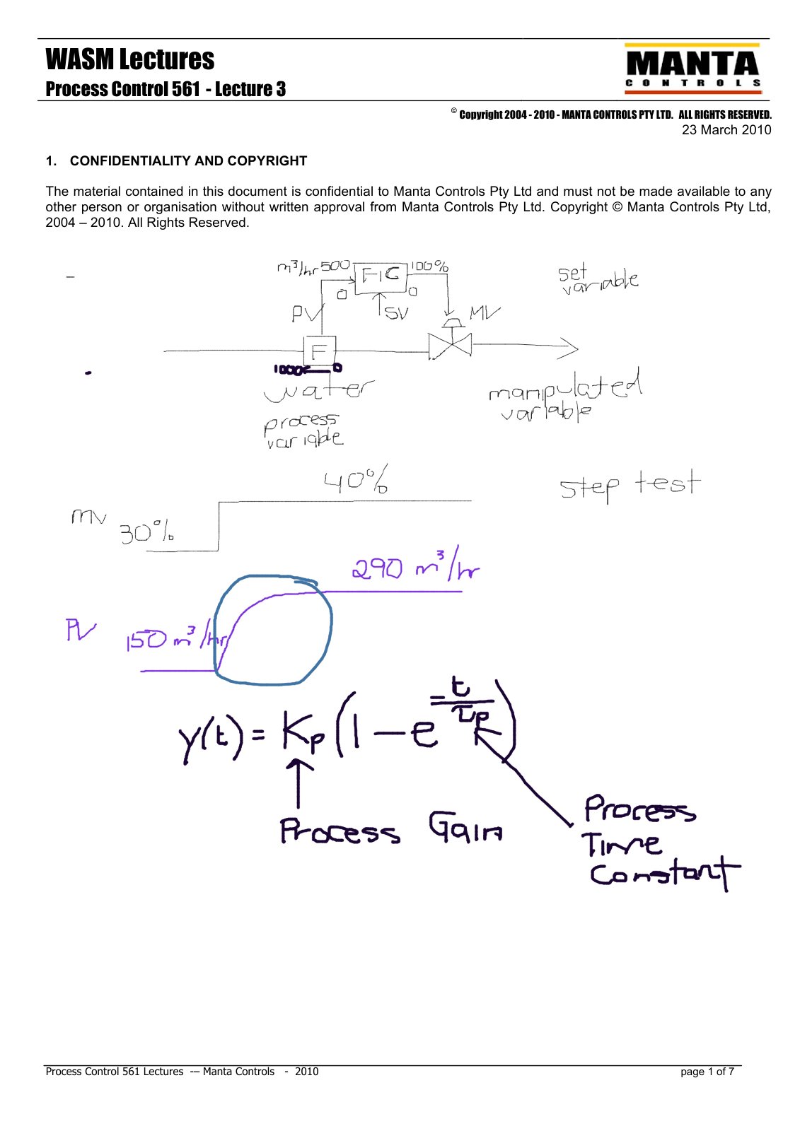 First page of Manta Controls   561   Lecture 3