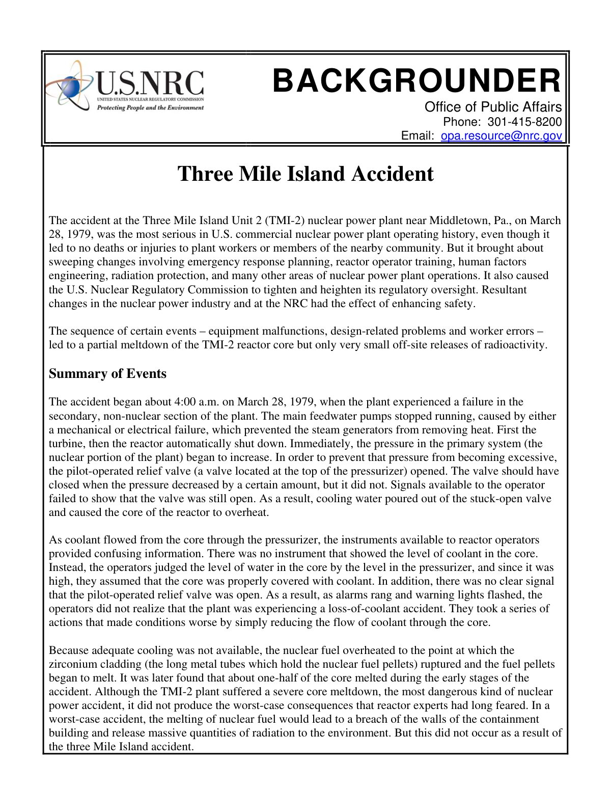 First page of 3mile isle