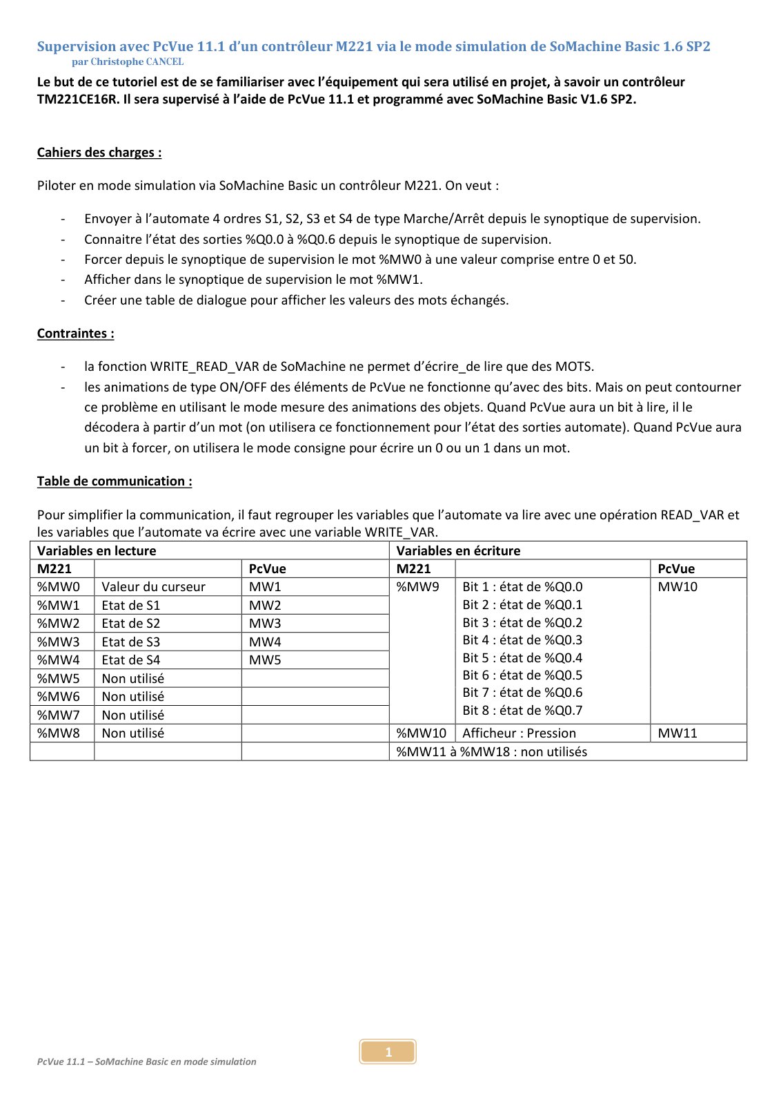 First page of pcvue somachine