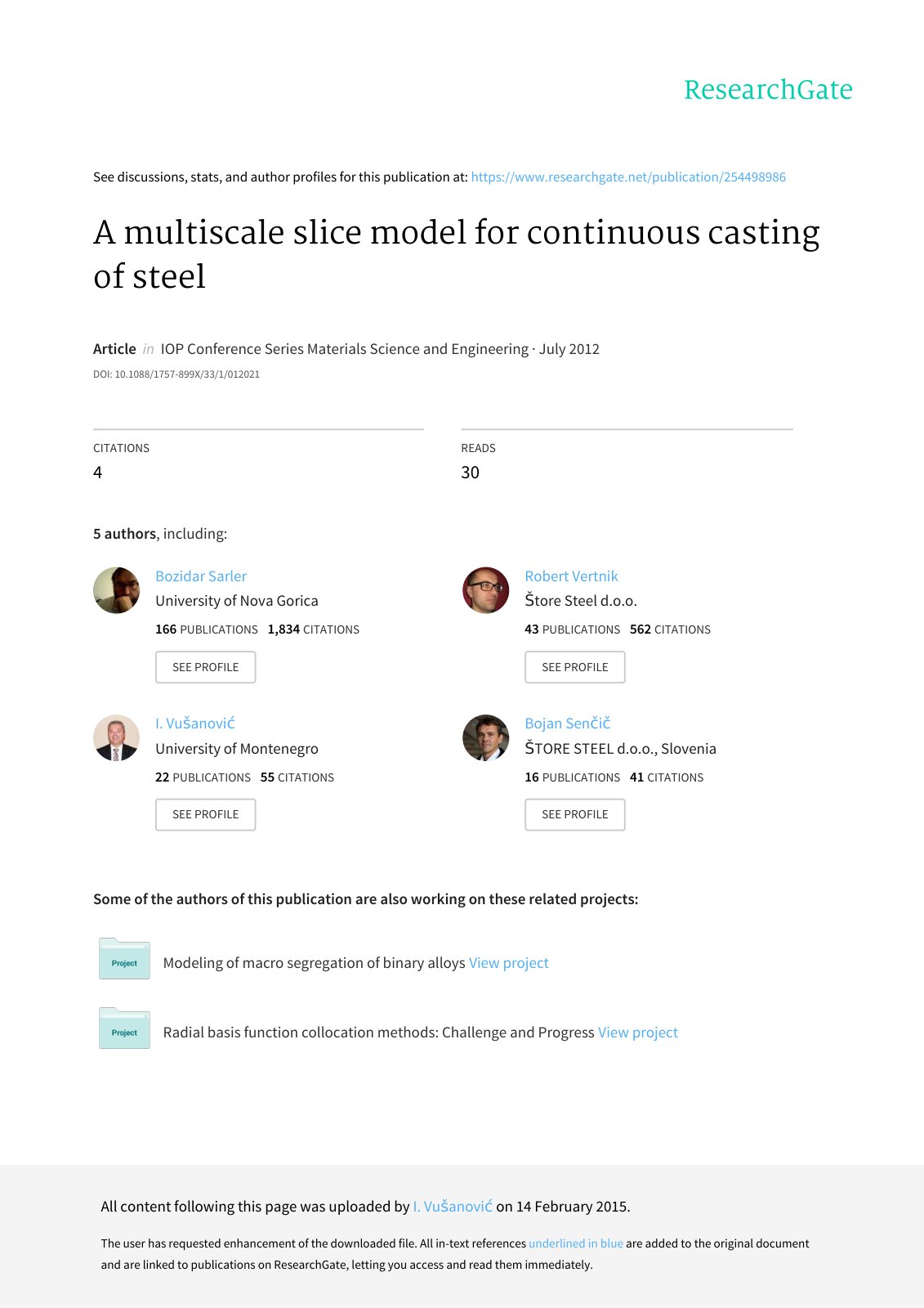 First page of A multiscale slice model for continuous
