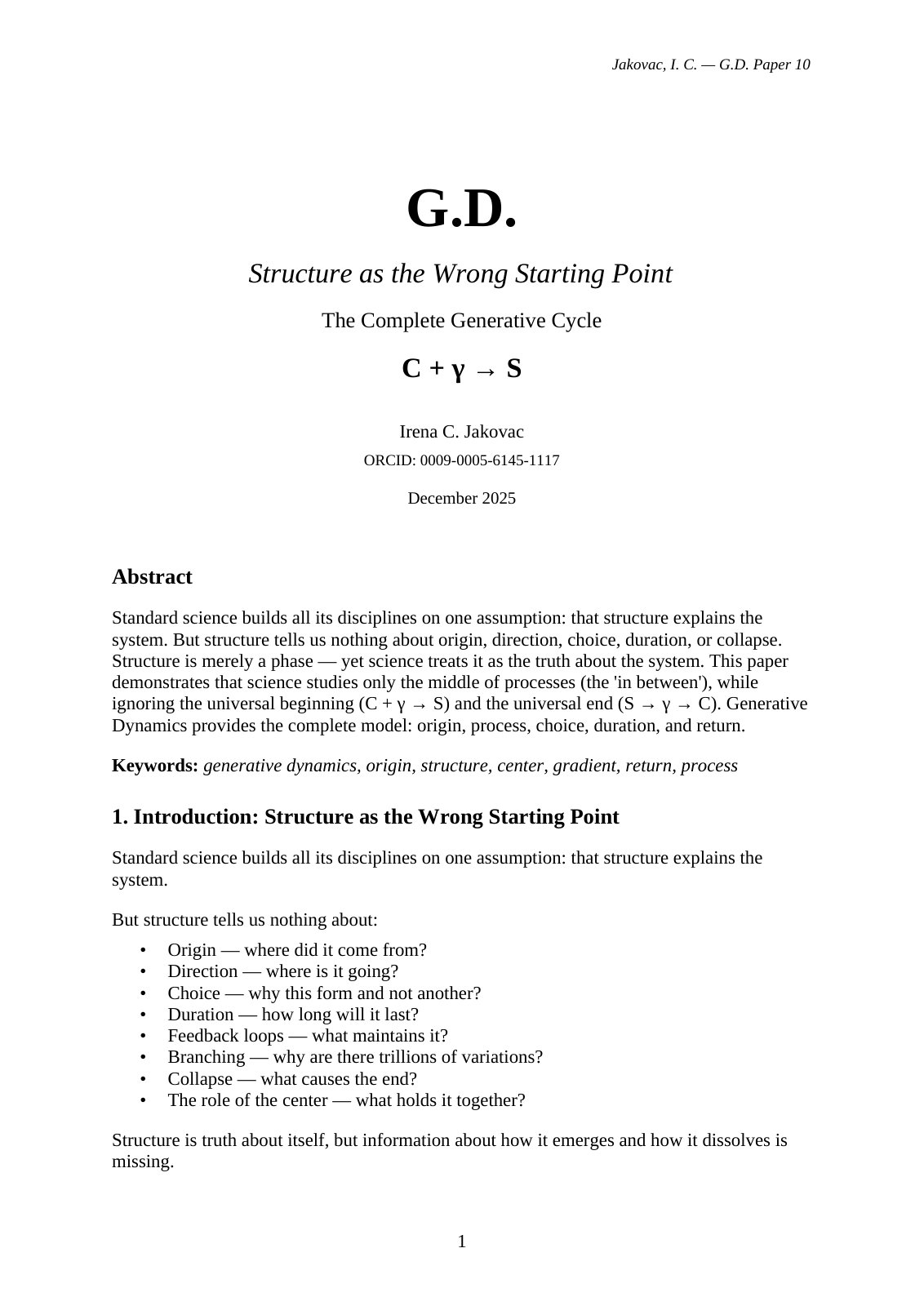 First page of The Complete Generative Cycle C  S