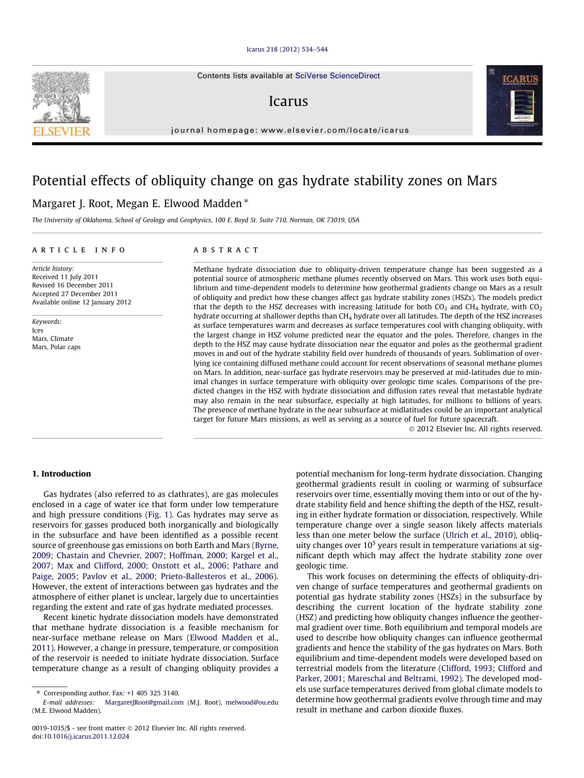 First page of Potential effects of obliquity change on