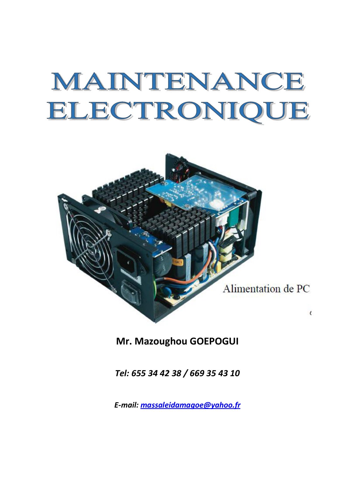 First page of Maintenance Electronique 2015