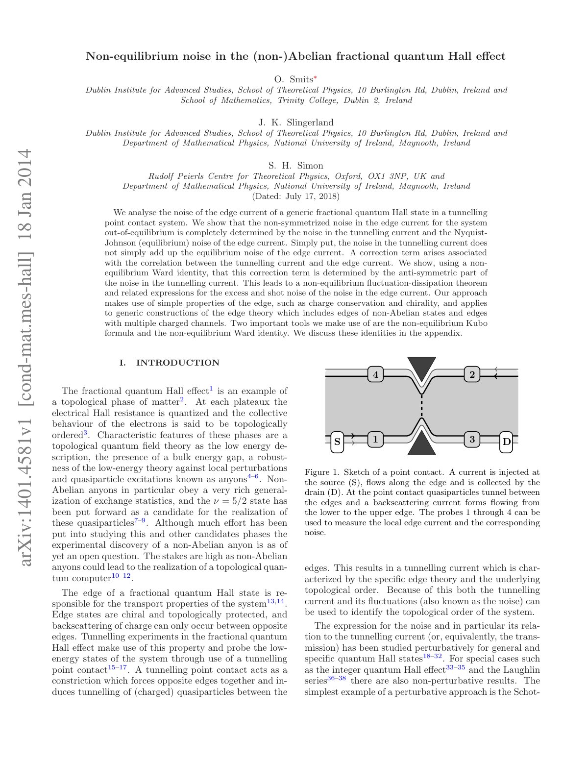 First page of Non-equilibrium noise in the (non-)Abelian fractional quantum Hall effect