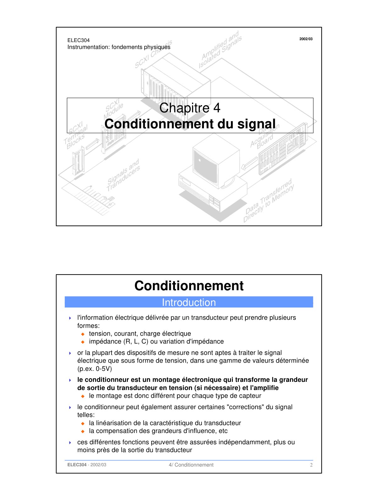 First page of IV.4 Conditionneurs