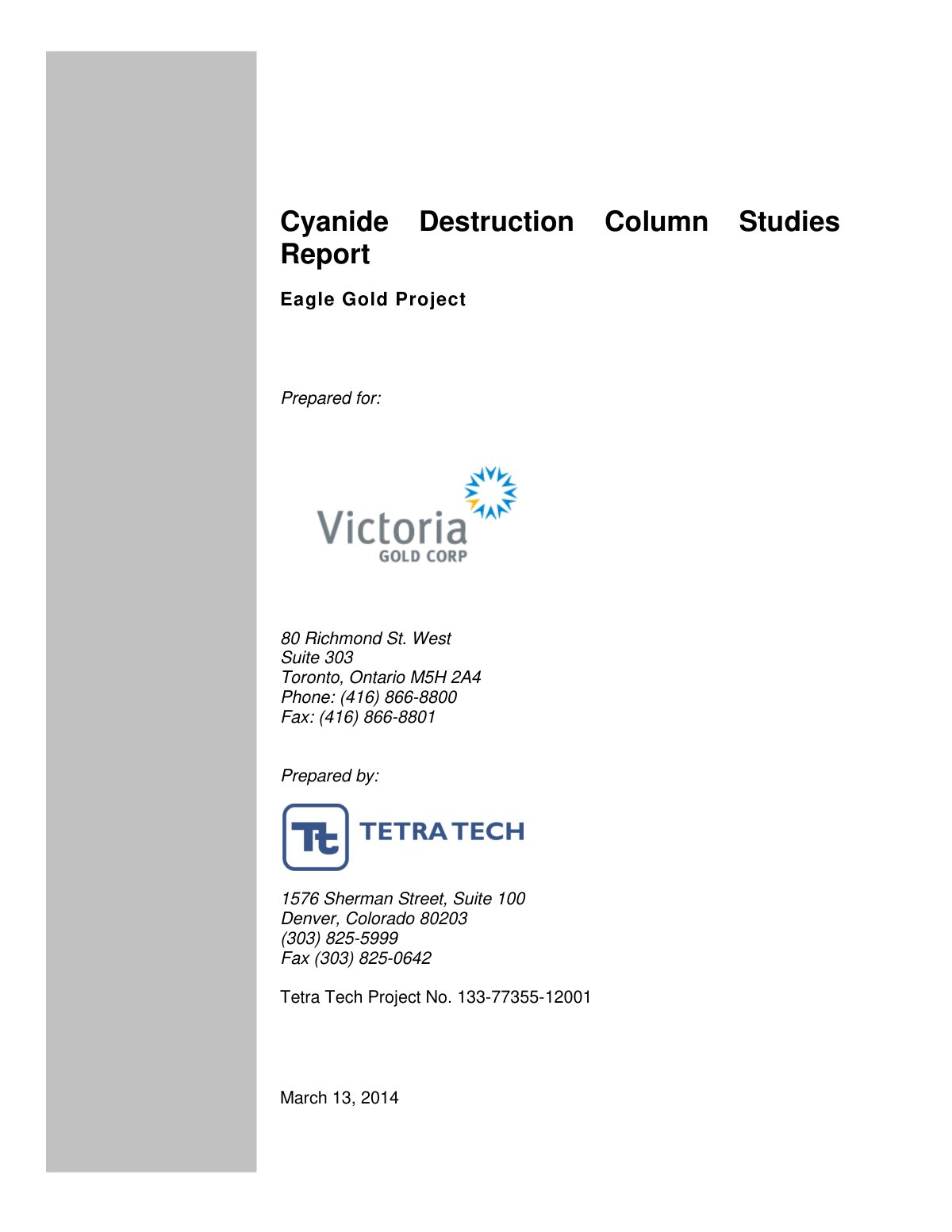 First page of mml eg 6cyanide destruction colum studies report